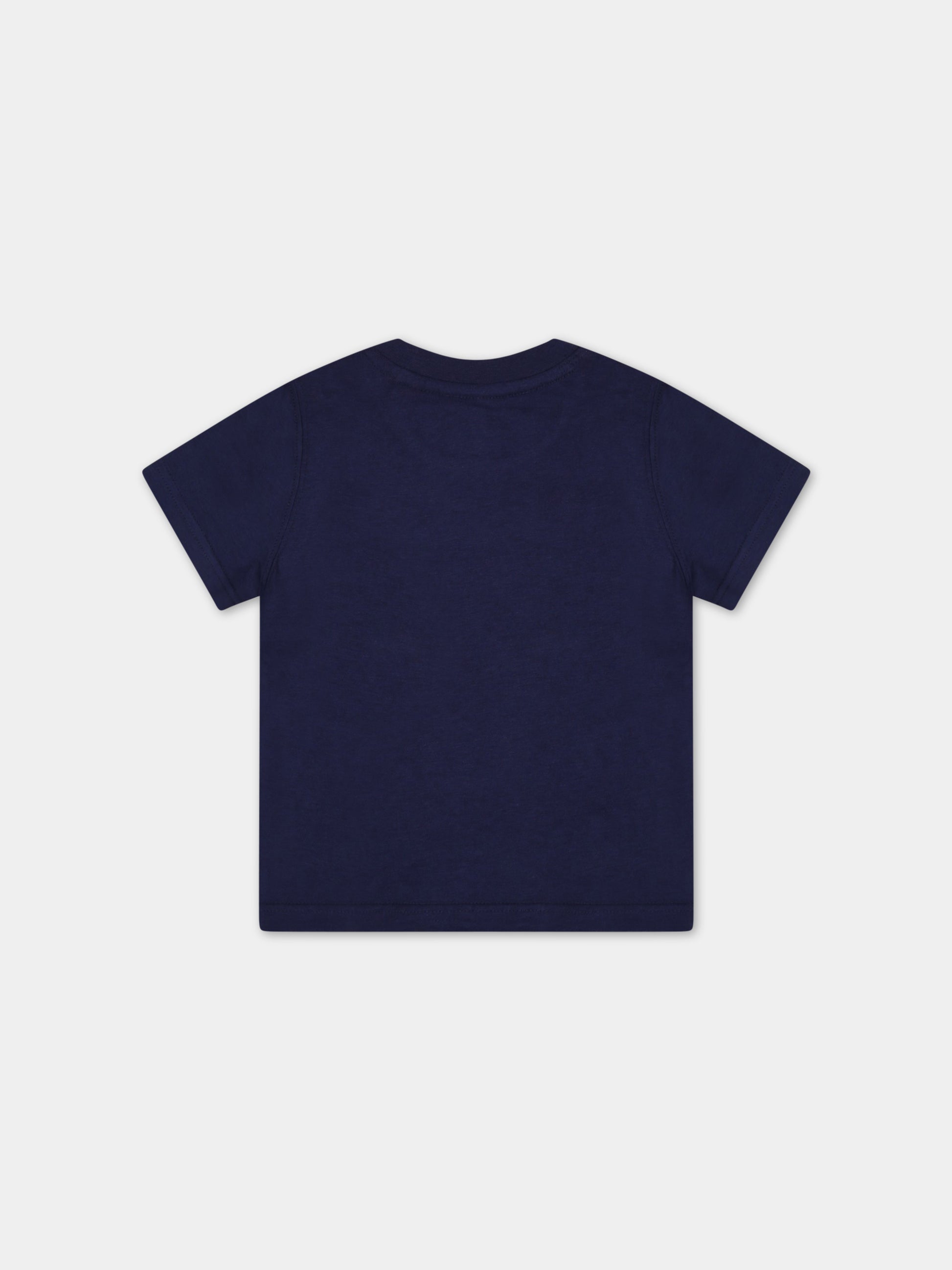 T-shirt blu per neonato con logo bianco,Timberland,T05K87 85T