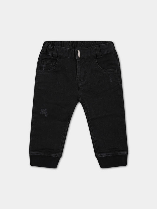Jeans neri per neonato con logo,Givenchy Kids,H04155 Z11