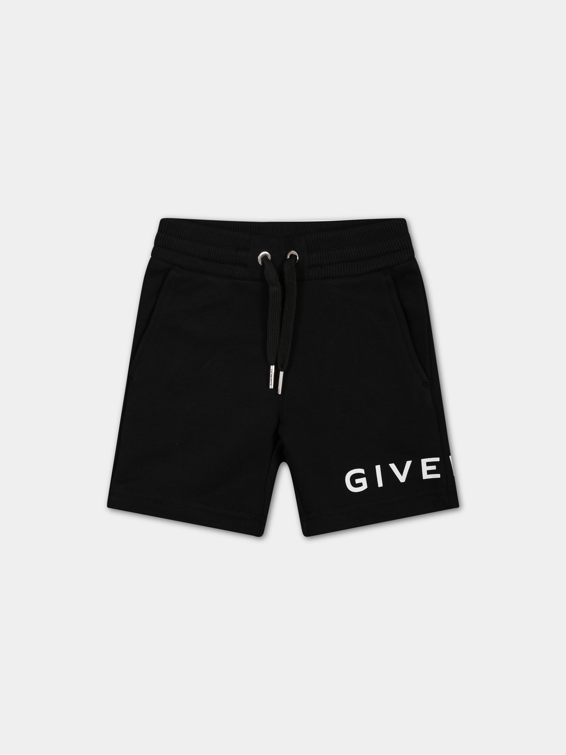 Shorts neri per neonato con logo,Givenchy Kids,H04157 09B