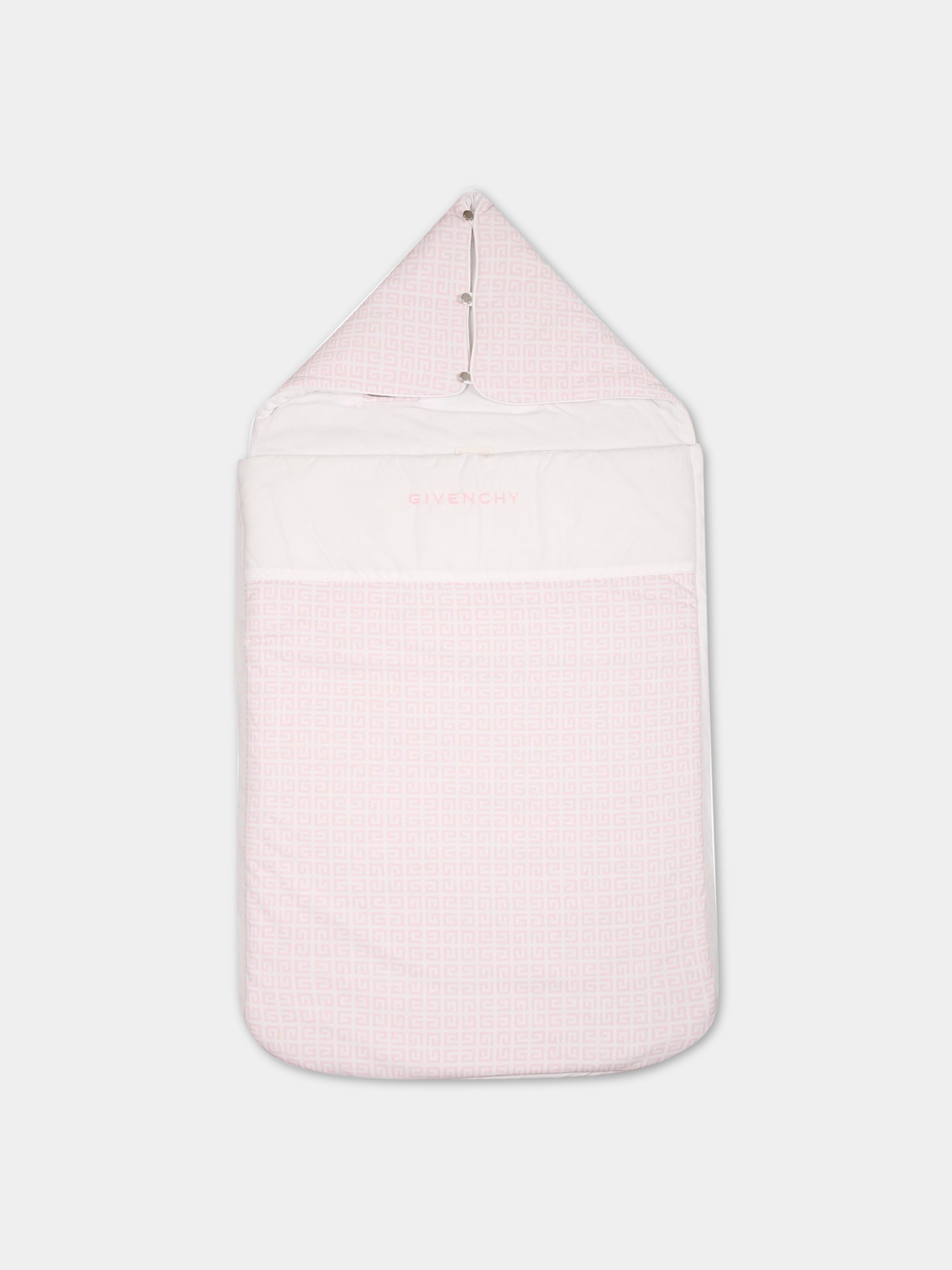 Sacco-nanna bianco per neonata con logo,Givenchy Kids,H90165 44Z