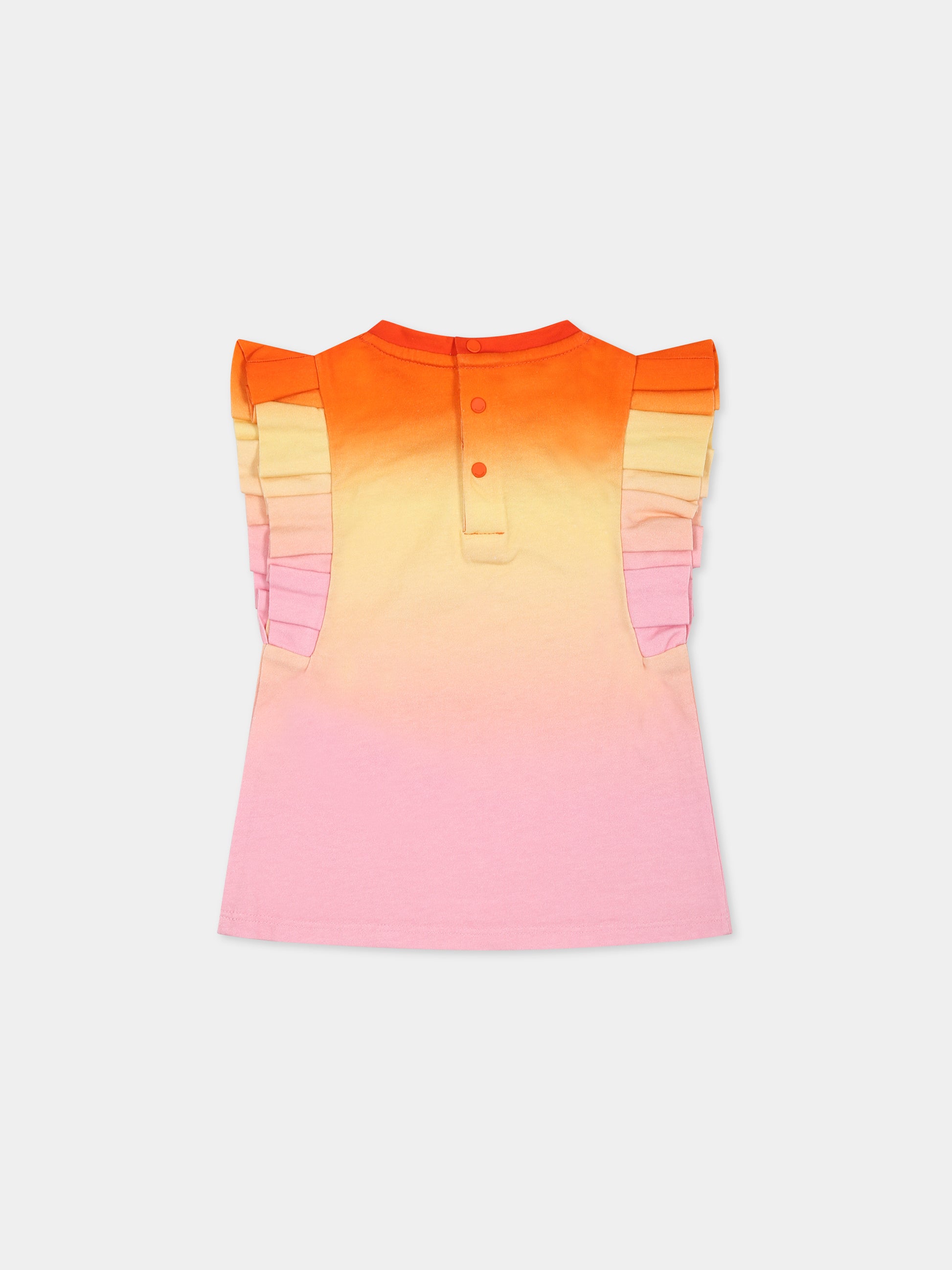 T-shirt multicolor per neonata con logo,Givenchy Kids,H05259 Z40