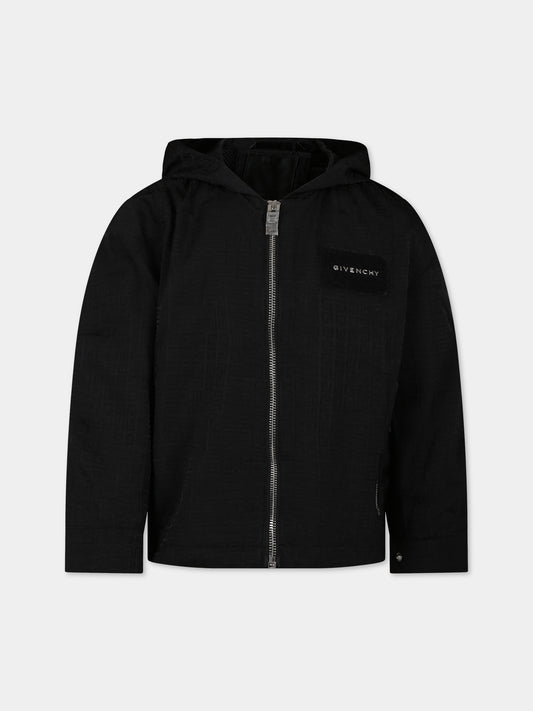Giubbotto nero per bambino con logo,Givenchy Kids,H26125 09B