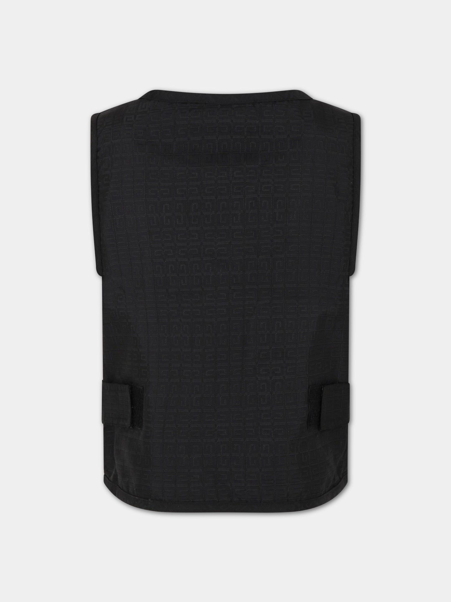 Gilet nero per bambino con logo,Givenchy Kids,H26129 09B