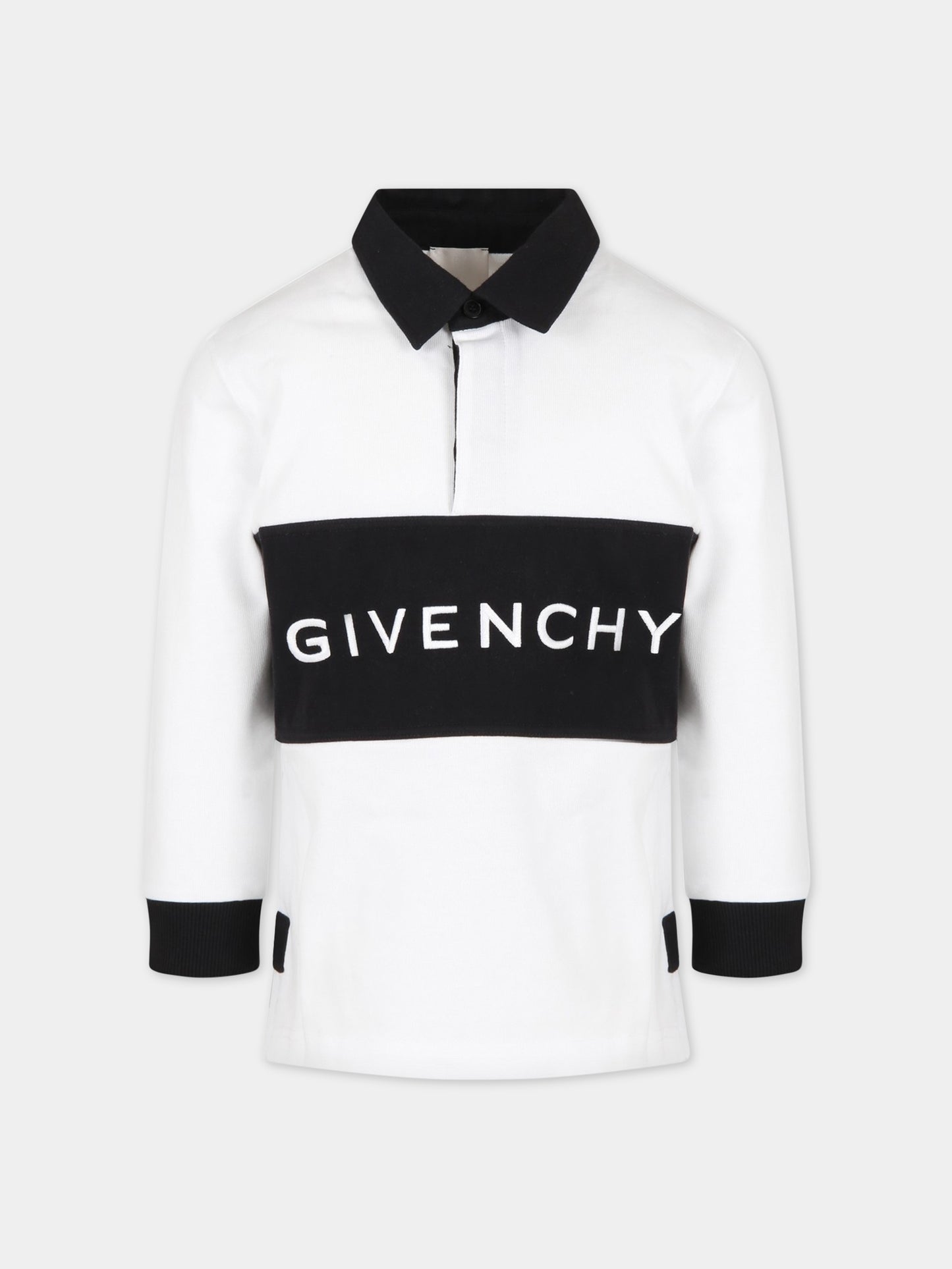 Polo bianca per bambino con logo,Givenchy Kids,H25420 10P