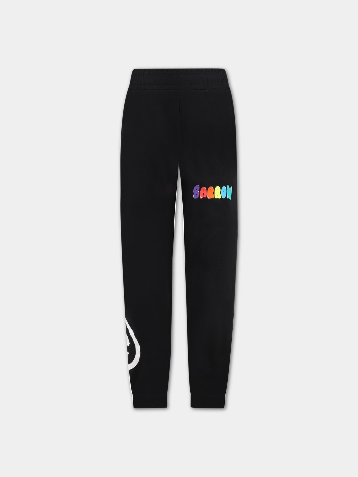 Pantaloni neri da tuta per bambino con logo,Barrow,032927 110