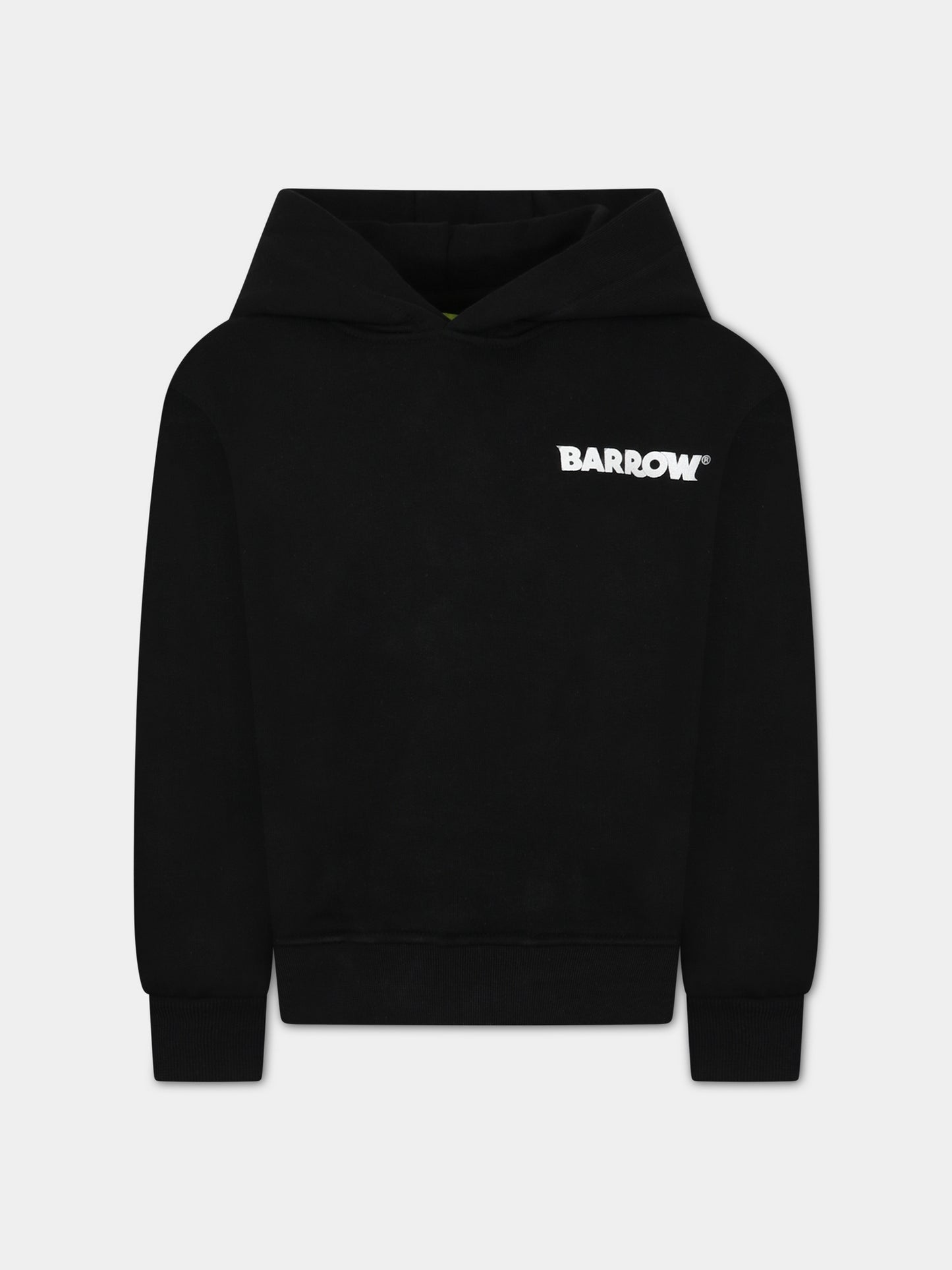 Felpa nero per bambini con iconico smile e logo verde,Barrow,033037 110