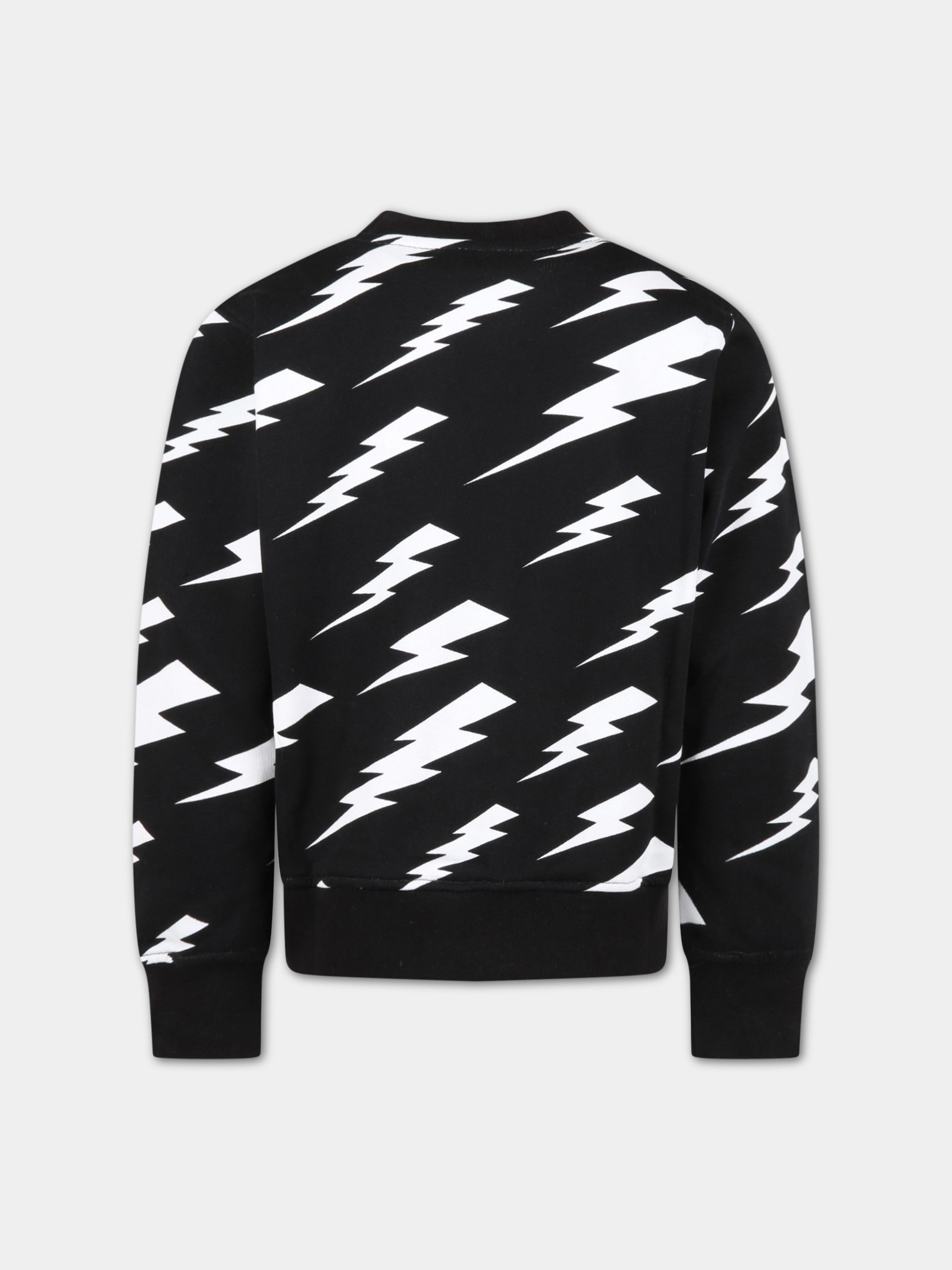 Felpa nera per bambino con saette,Neil Barrett Kids,033591 110