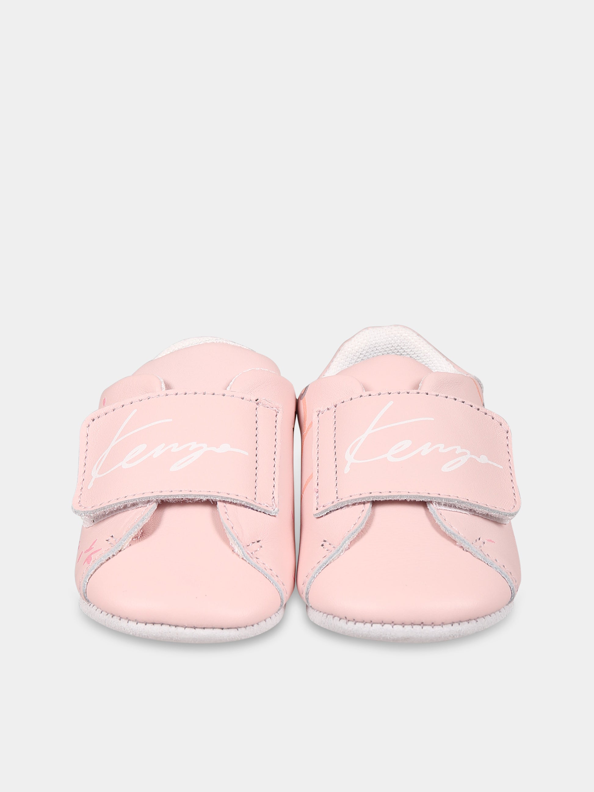 Sneakers rosa per neonata con stampa tigre e logo,Kenzo Kids,K99011 450
