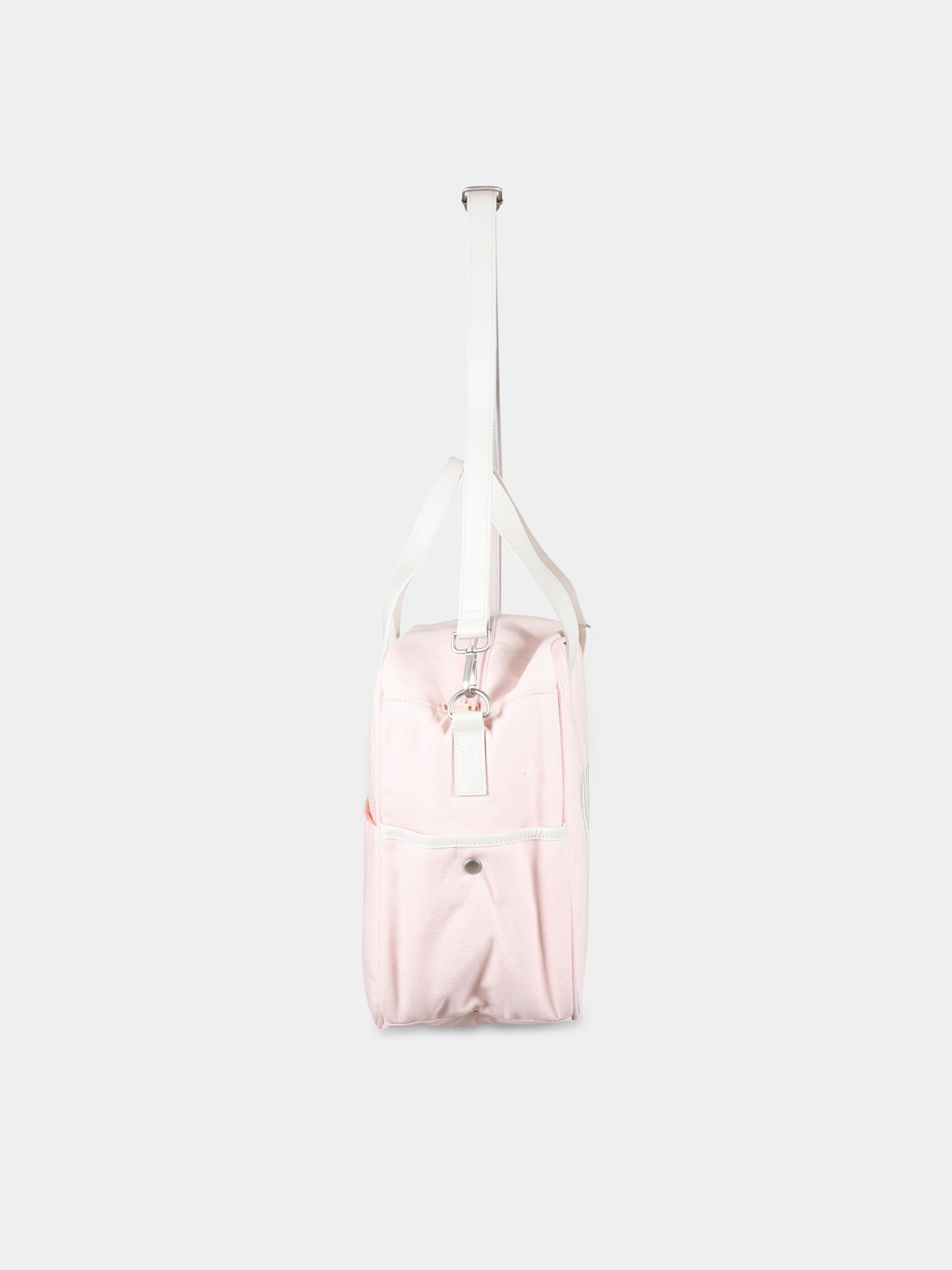 Borsa-mamma rosa per neonata con logo avorio,Kenzo Kids,K90094 453