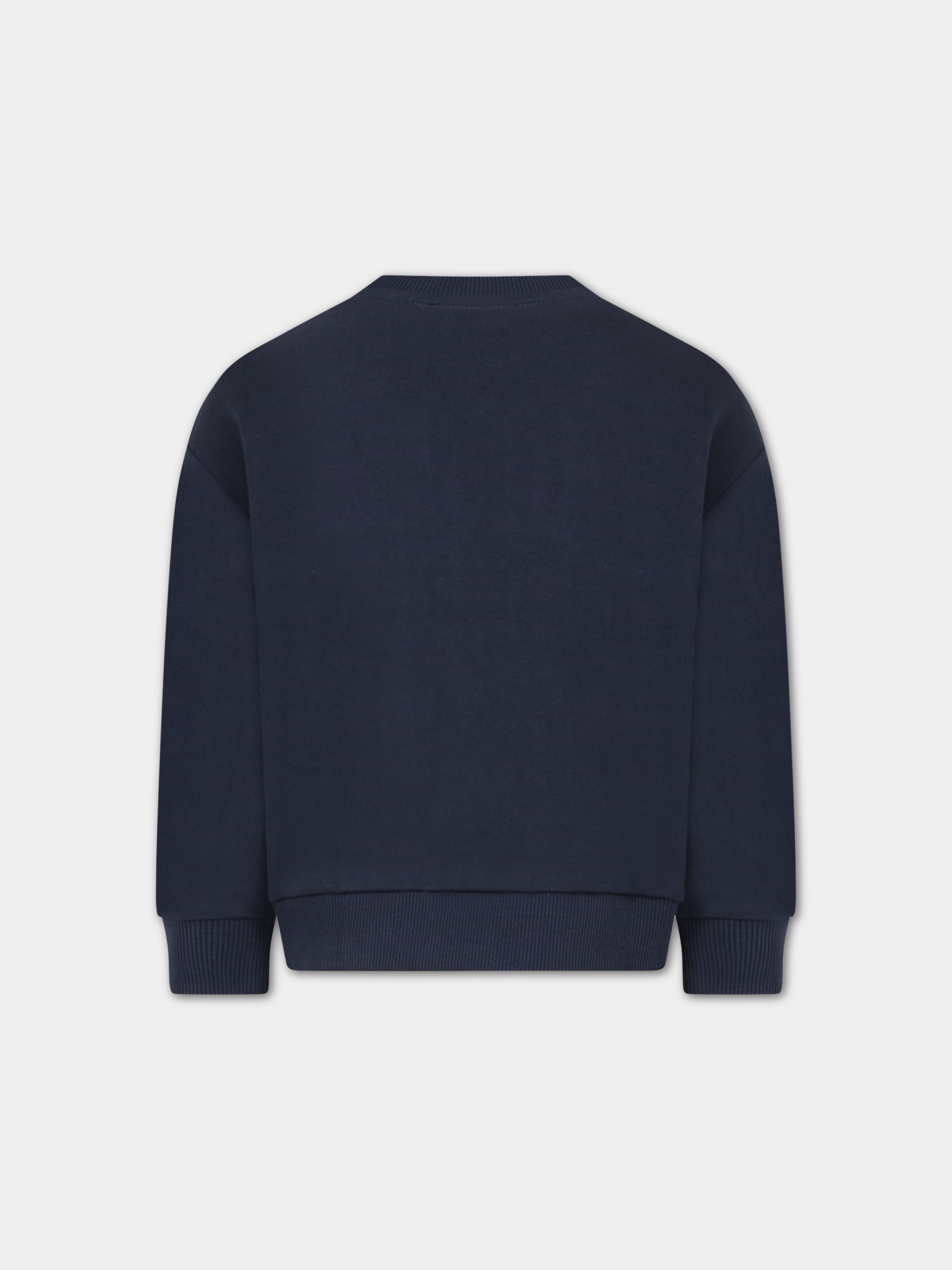 Felpa blu per bambino con  logo,Kenzo Kids,K25774 857