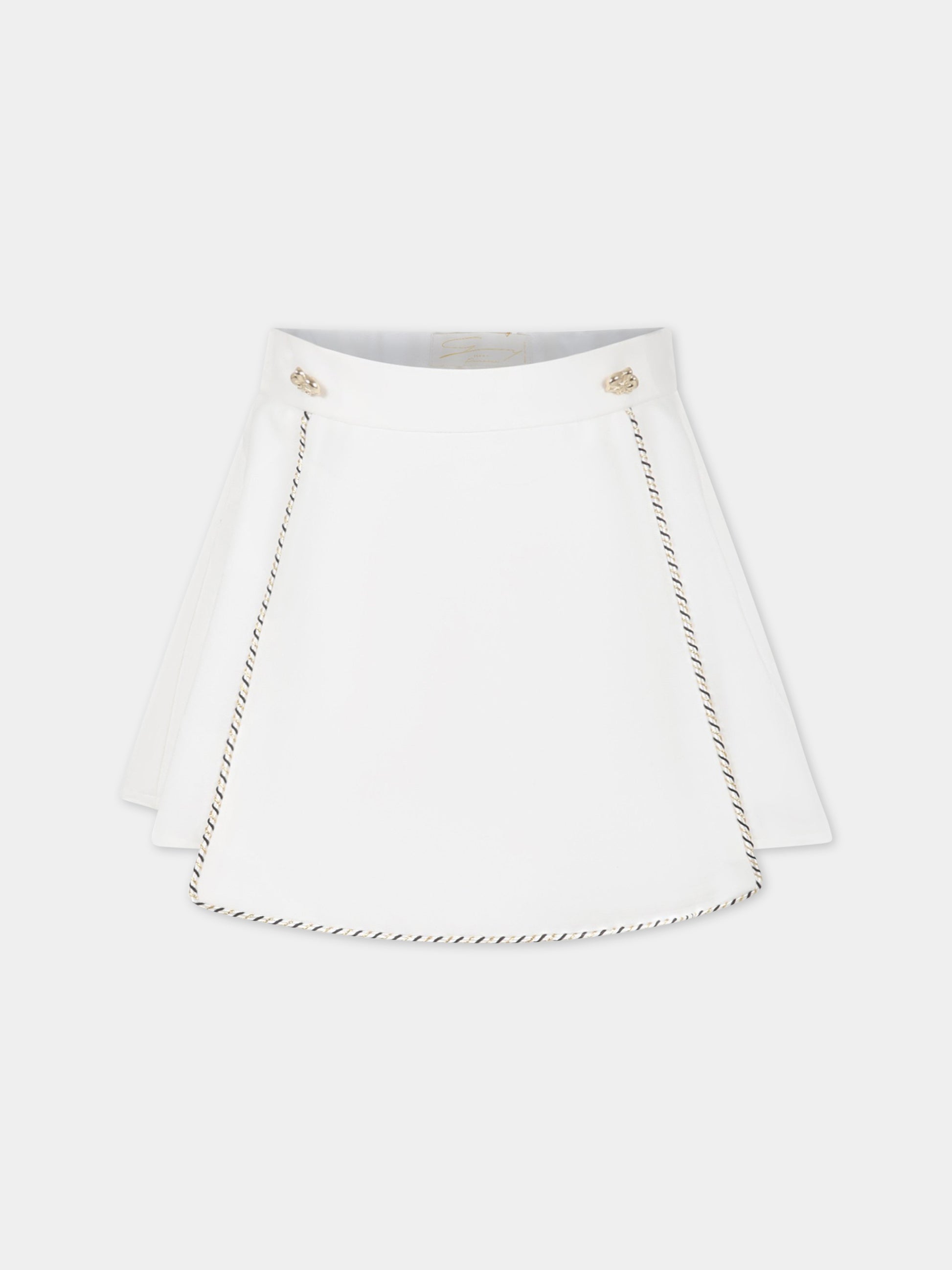 Gonna bianca per bambina con patch,Genny,GFGO001 TV658 B001