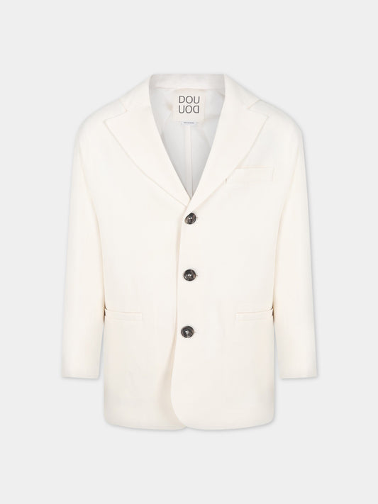 Giacca bianca per bambina,Douuod Kids,DS2P54 K0118 106