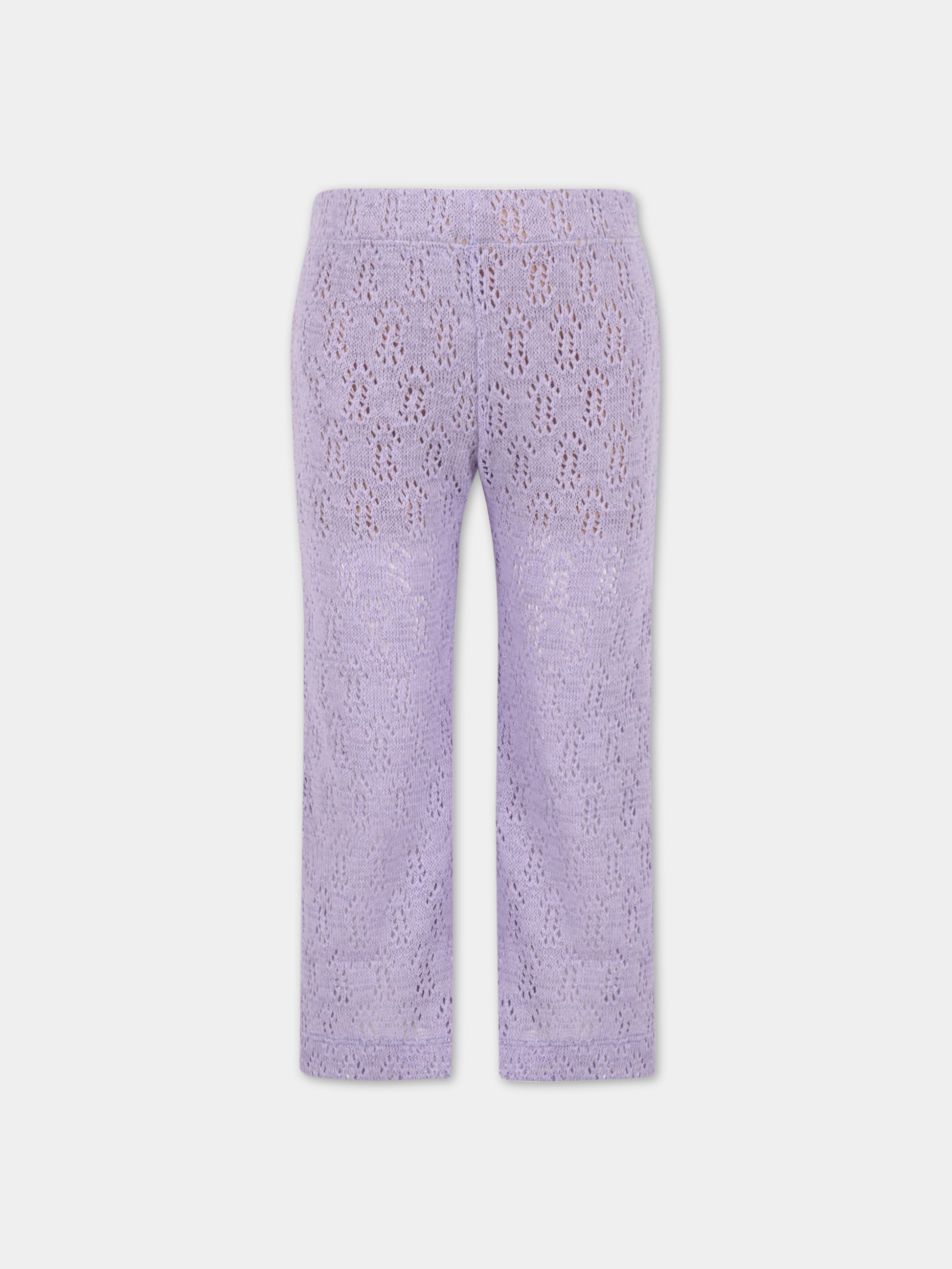 Pantaloni viola per bambina,Caffe' D'orzo,ZS6B30 Q0009 522