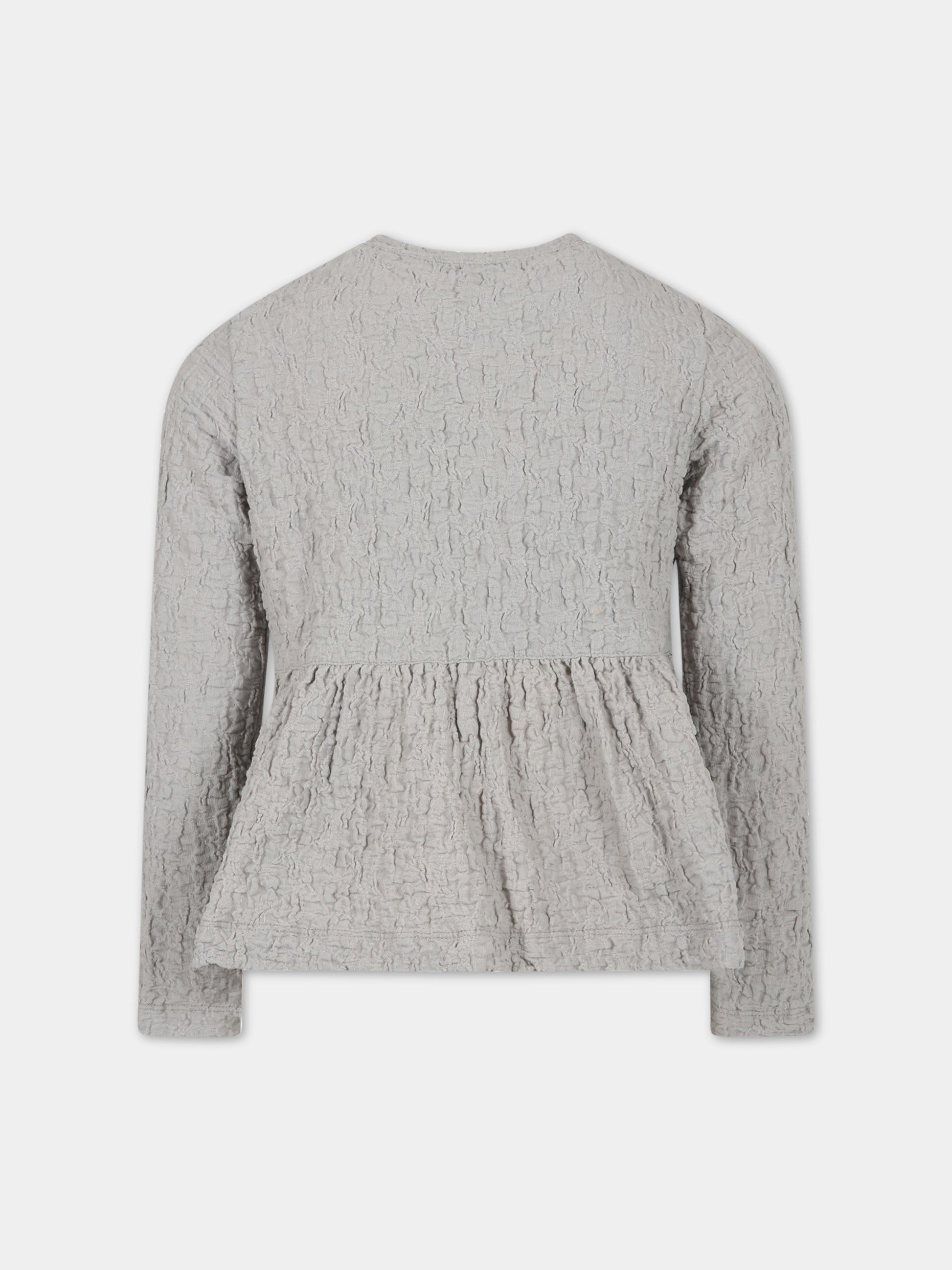 Camicia grigia per bambina con rouches,Caffe' D'orzo,ZS4A10 J0271 900