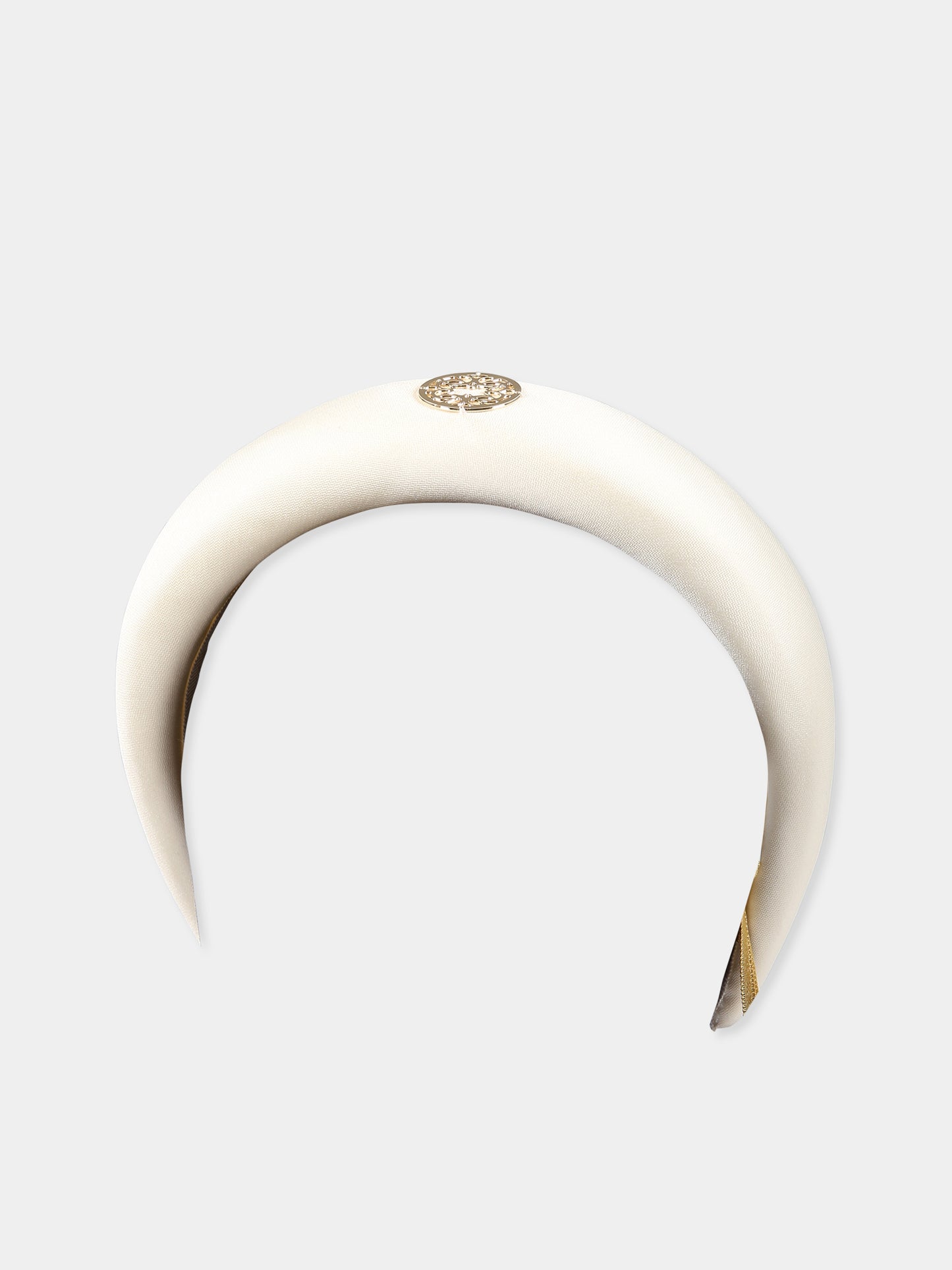 Cerchietto avorio per bambina con logo,Elie Saab,LS0A04 S0004 101