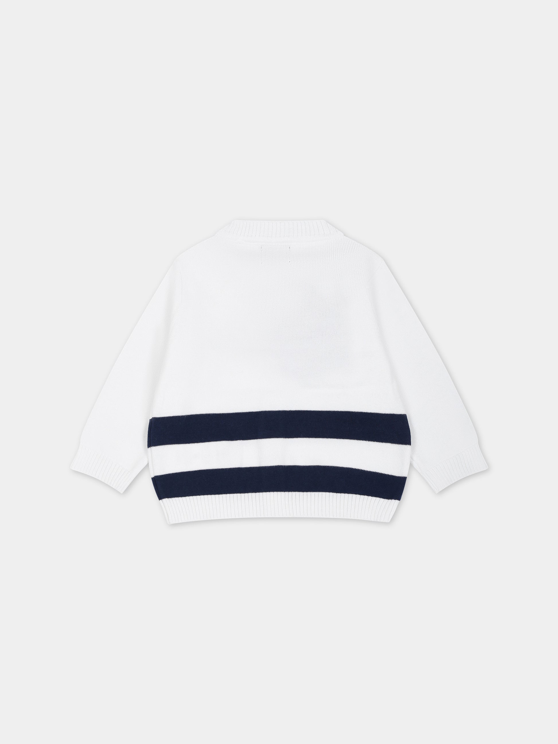 Cardigan bianco per neonato con logo,Fay Kids,FS9500 X0003 100BL