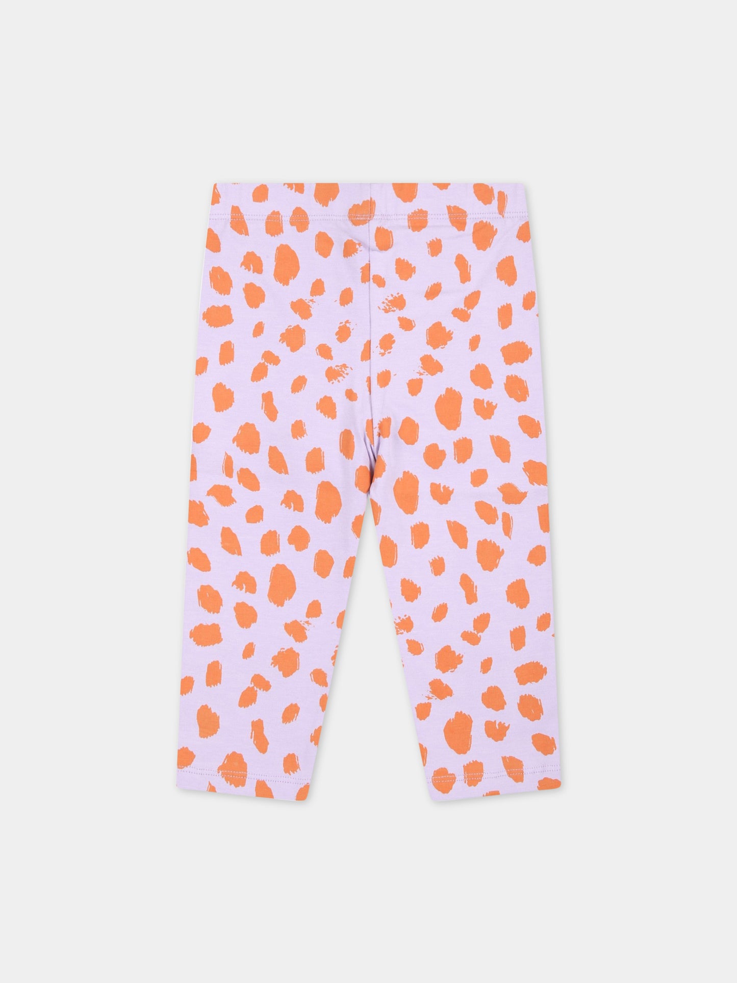 Leggings viola per neonata con stampa animalier,Stella Mccartney Kids,TS6200 Z1216 517AR