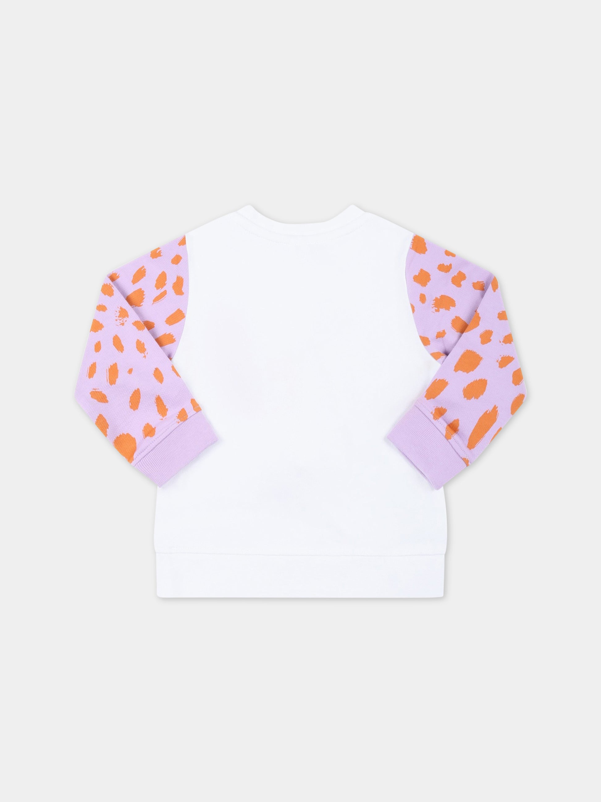 Felpa bianca per neonata con tigre e dettagli animalier,Stella Mccartney Kids,TS4060 Z0169 100