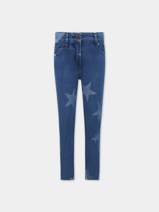 Jeans blu per bambina con stelle,Stella Mccartney Kids,TS6E10 Z0863 620BC