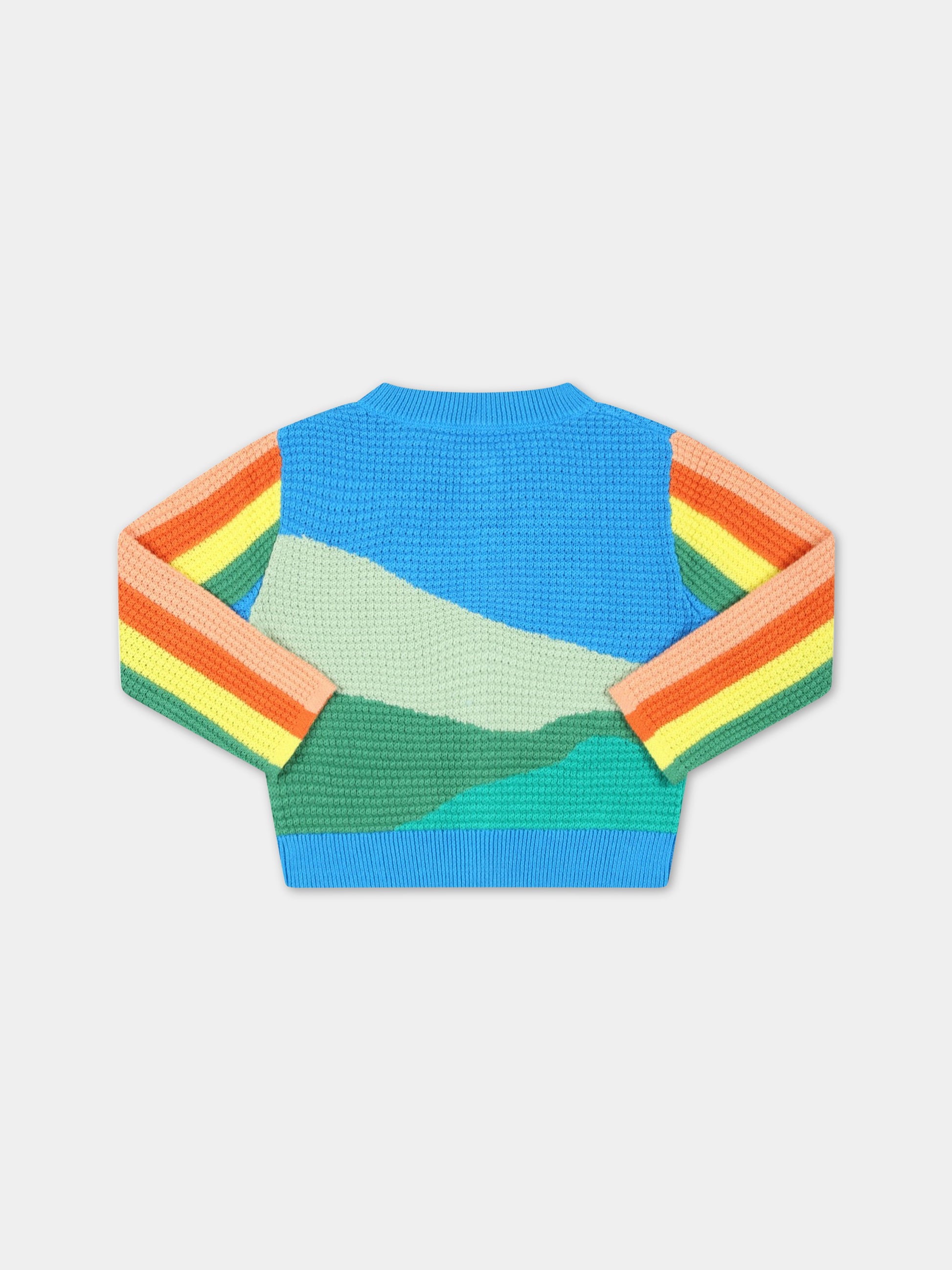 Cardigan multicolor per neonata con sole e nuvola,Stella Mccartney Kids,TS9060 Z1146 999