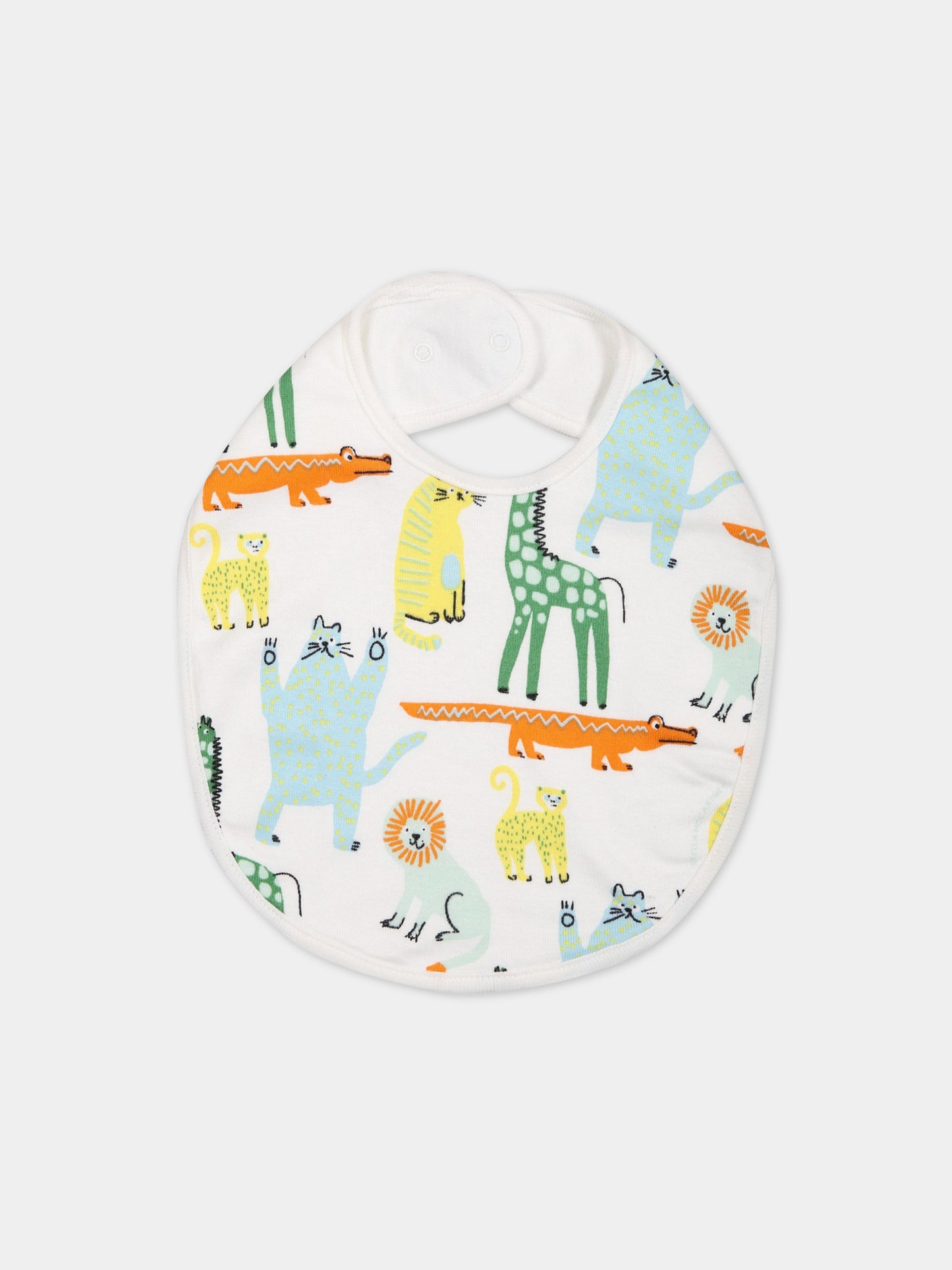 Set bianco neonato con stampa animali,Stella Mccartney Kids,TSB539 Z1098 100MC