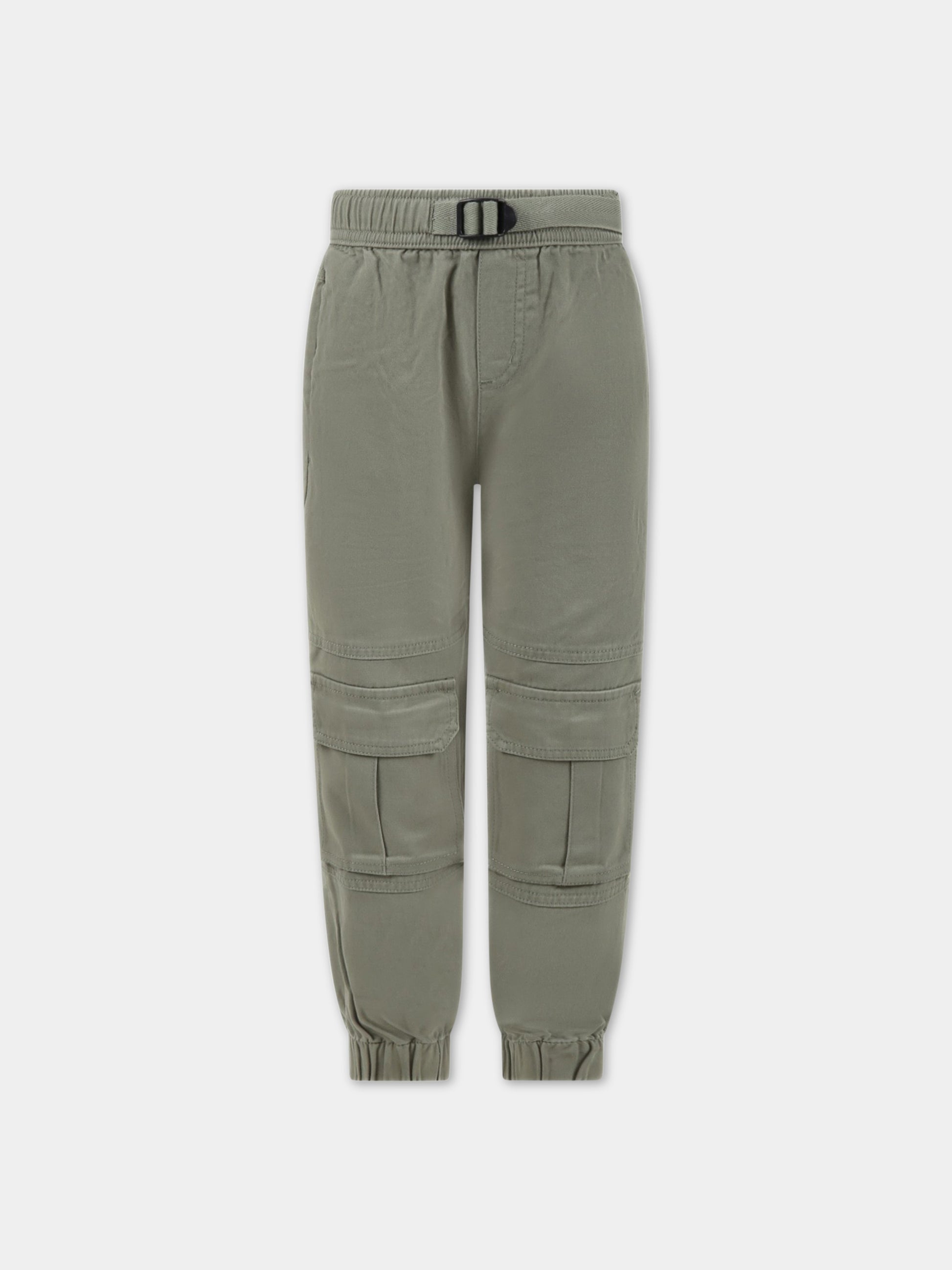 Cargo verdi per bambino con patch logato,Stella Mccartney Kids,TS6P90 Z0628 718