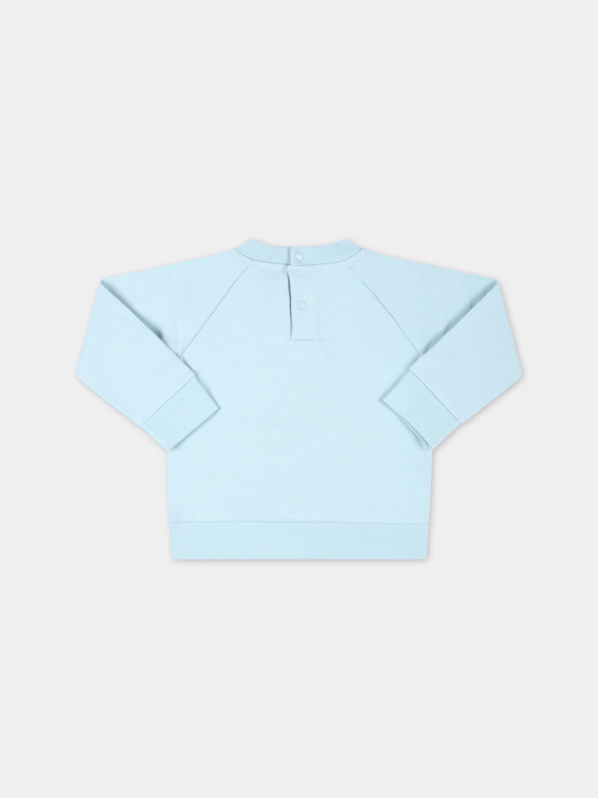 Felpa celeste per neonato con Pop Corn,Stella Mccartney Kids,TS4510 Z0499 607