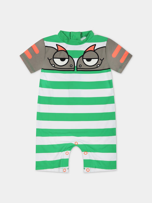 Pagliaccetto multicolor per neonato con stampa geco,Stella Mccartney Kids,TSC539 Z1114 100VE