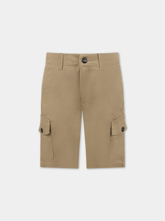 Bermuda beige per bambino con logo,Msgm Kids,MS029569 015