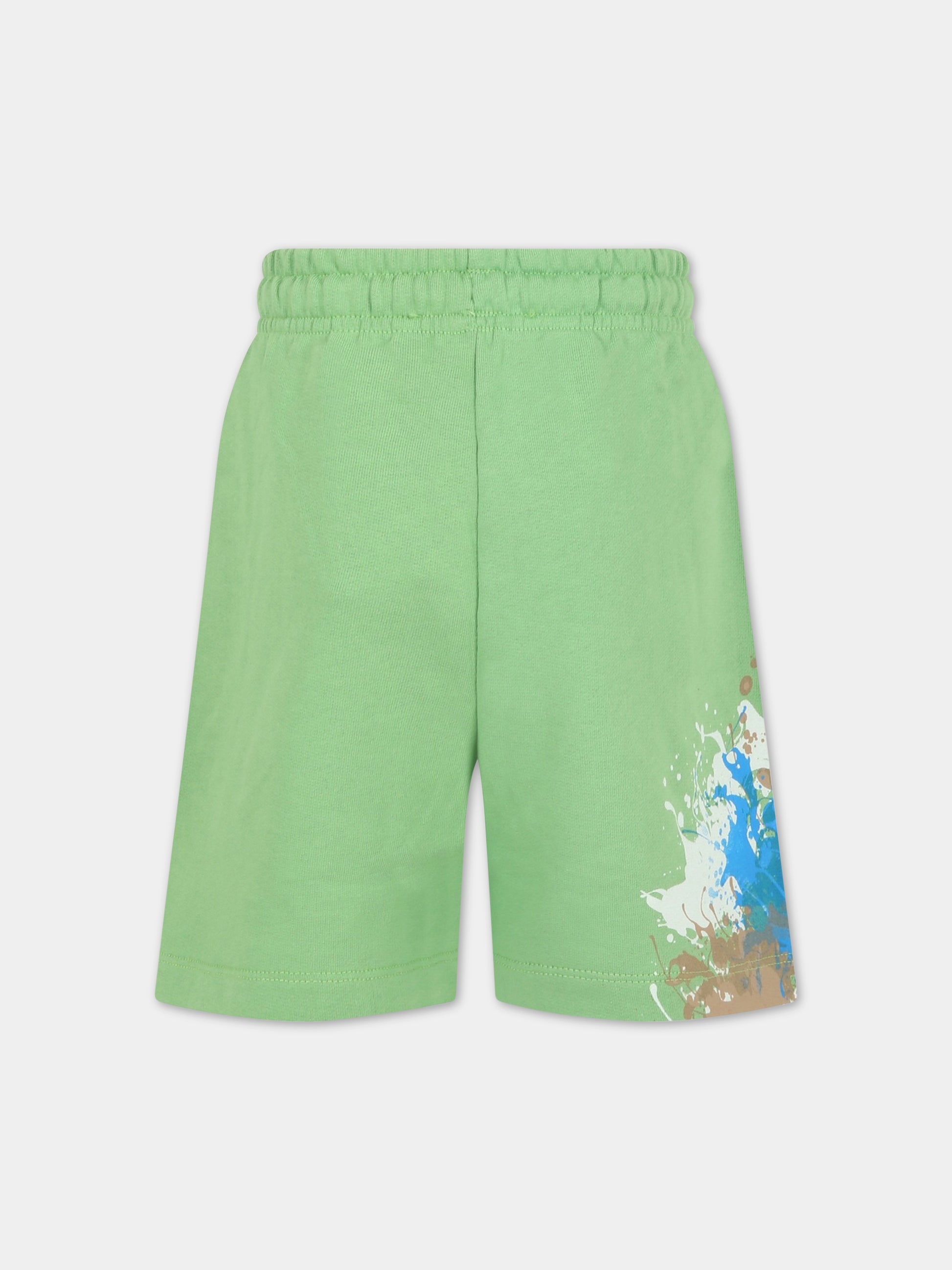 Shorts verdi per bambino con logo,Msgm Kids,MS029552 902