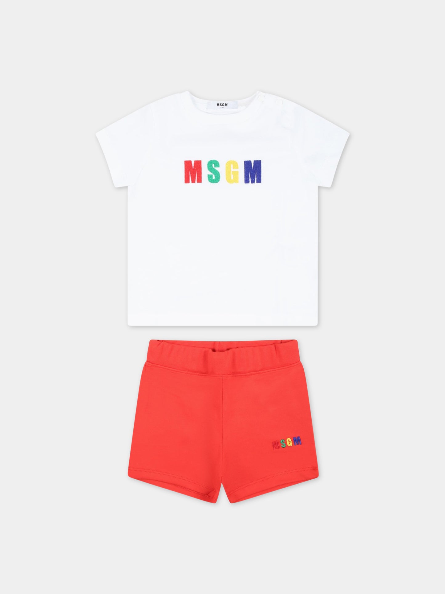 Completo multicolor per neonato con logo colorato,Msgm Kids,MS029361 001/06