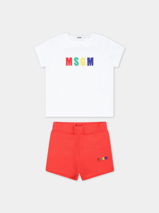 Completo multicolor per neonato con logo colorato,Msgm Kids,MS029361 001/06