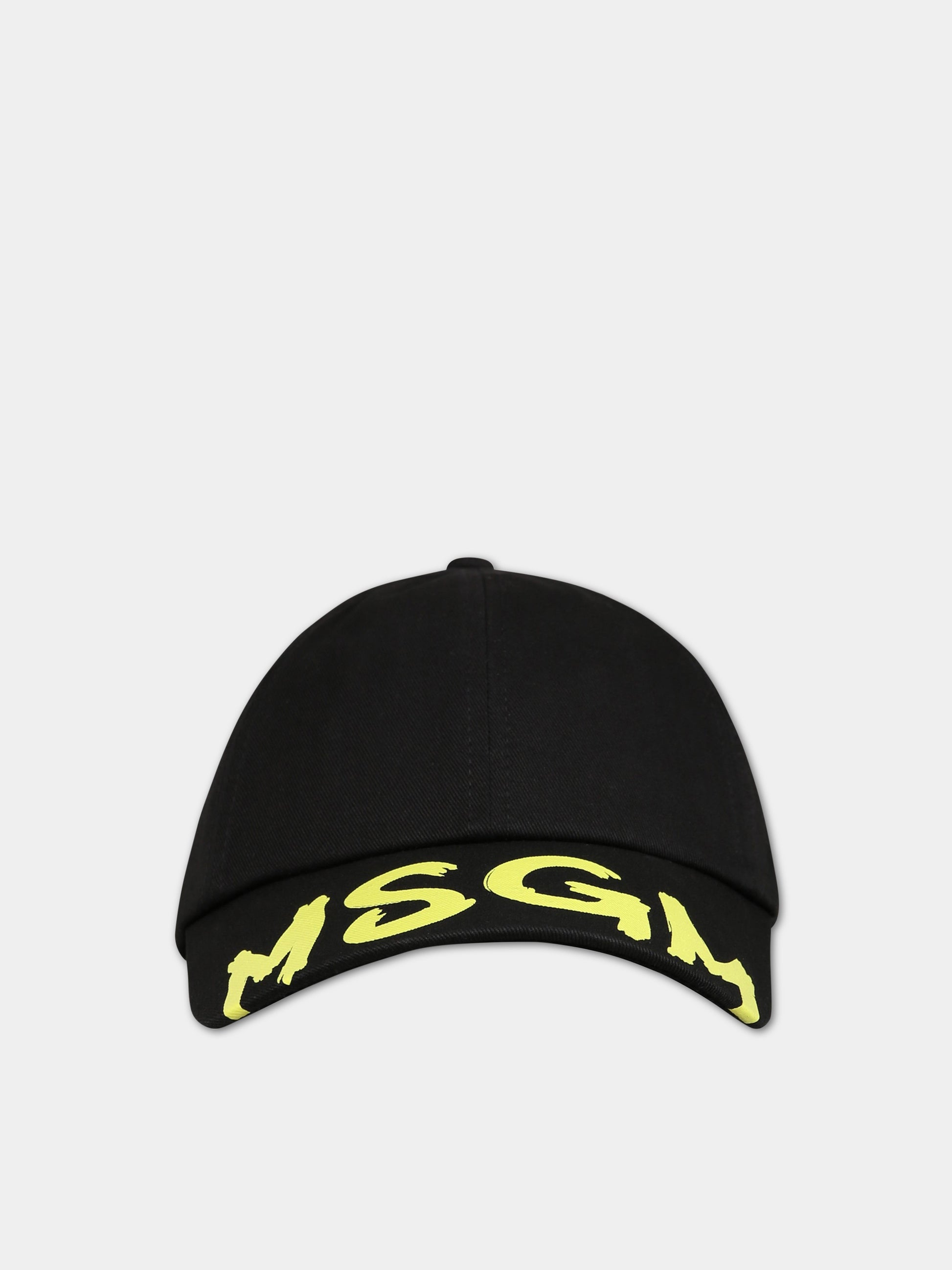 Cappello nero per bambino con logo,Msgm Kids,MS029389 110