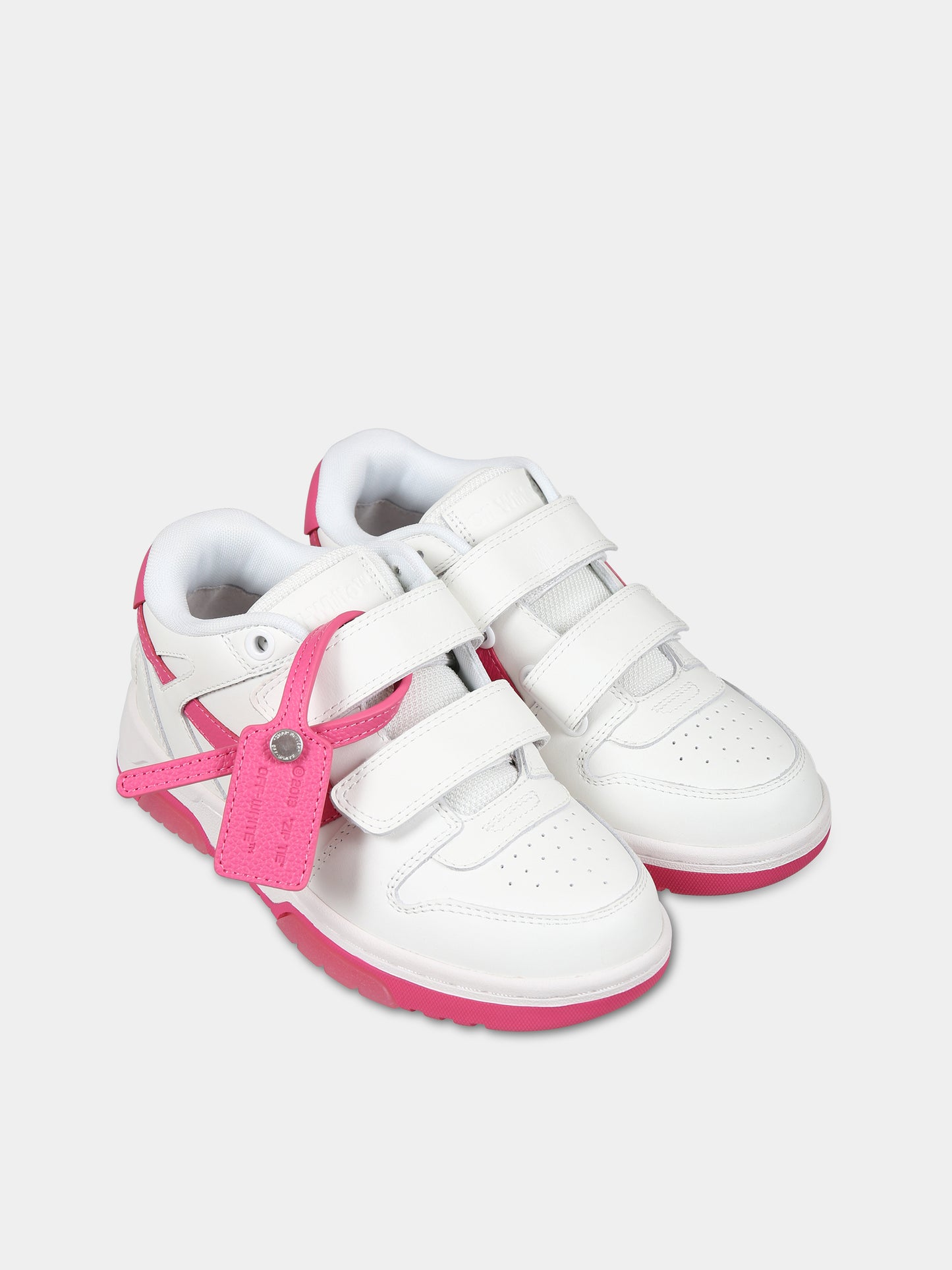 Sneakers bianco per bambina con iconica freccia,Off White,OGIA005S23LEA0010132