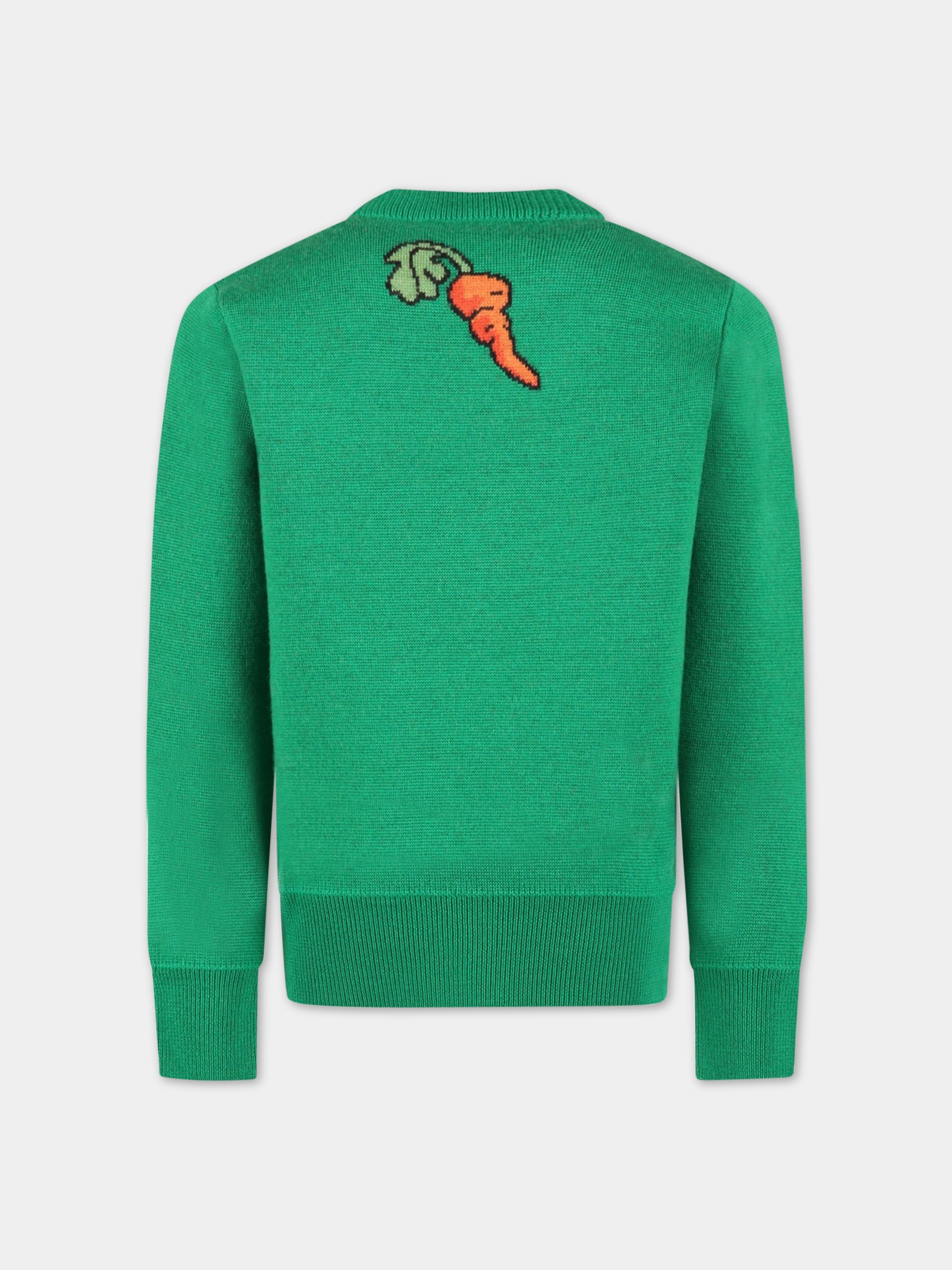 Maglione verde per bambini con Bugs Bunny,Alanui,LGHE001S23KNI0025757