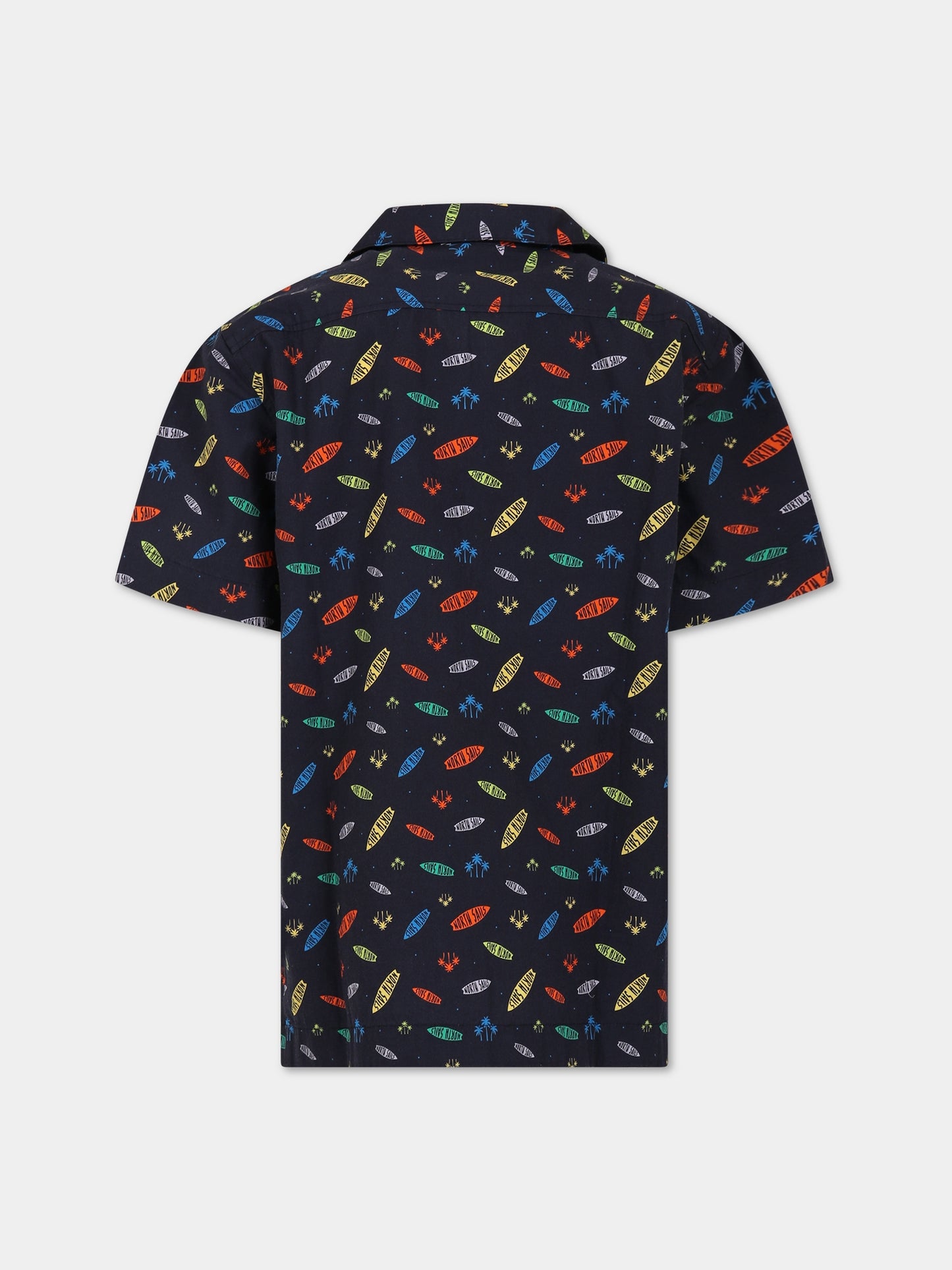 Camicia multicolor per bambino con logo all-over,North Sails,764144 000 C001