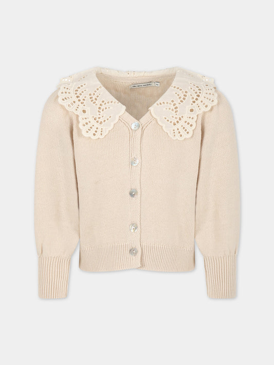 Cardigan avorio per bambina,The New Society,S23 K KN011 VENERA