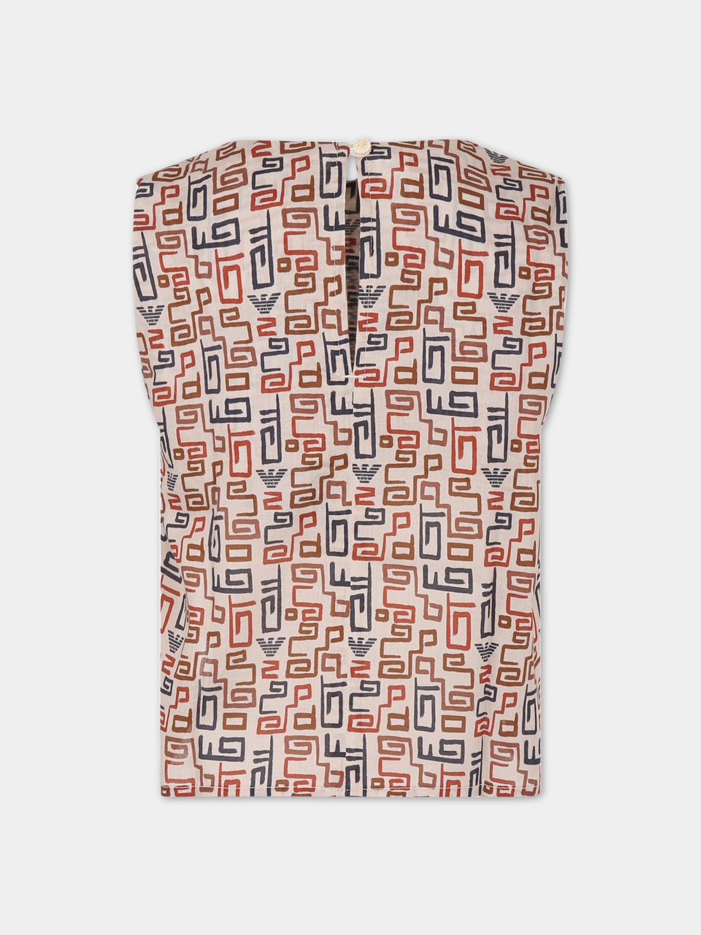 T-shirt avorio per bambina con logo,Armani Junior,3R3H02 1NS9Z F184