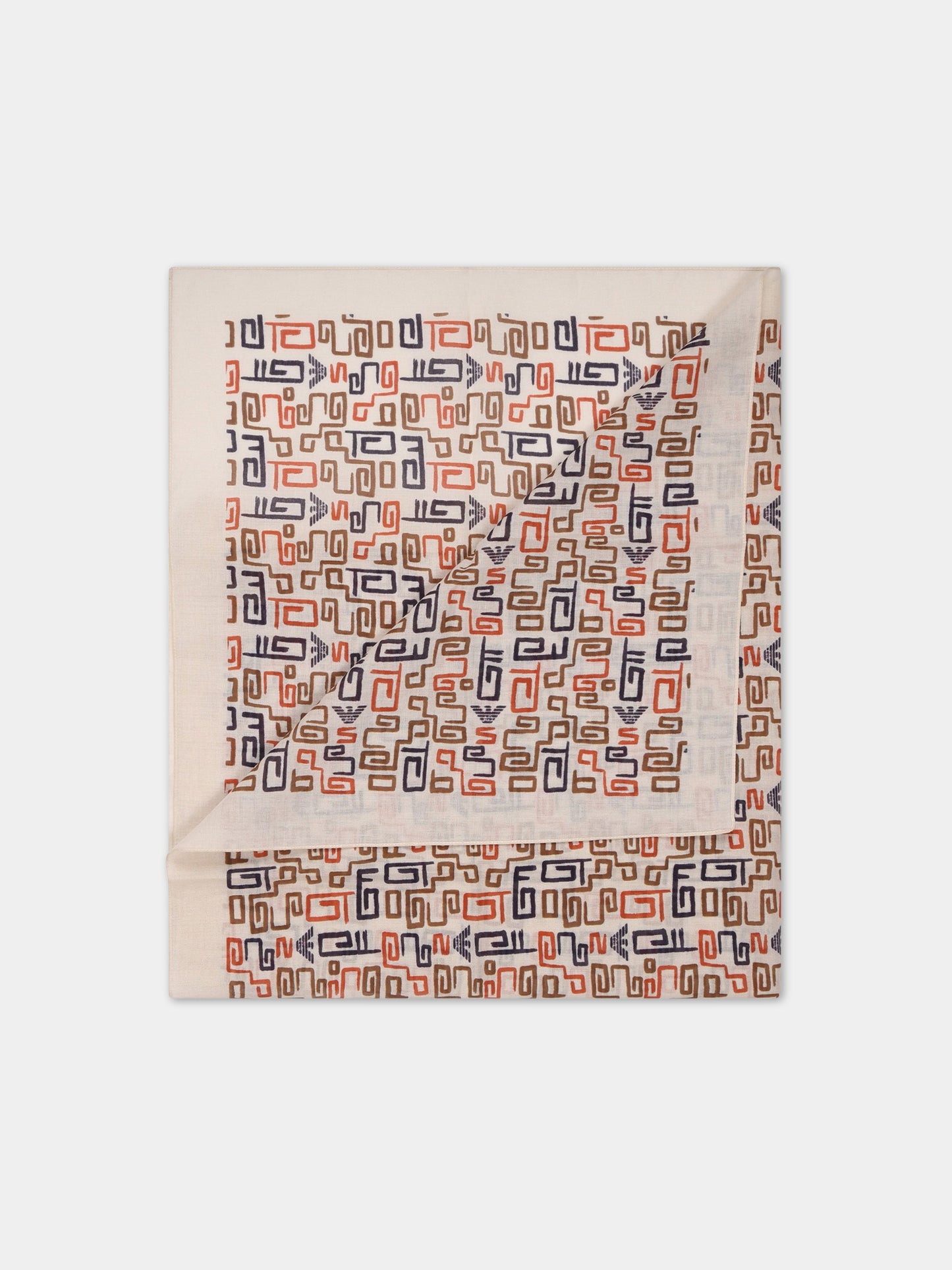 Sciarpa beige per bambino con iconico aquilotto e logo,Armani Junior,404676 3R841 05862