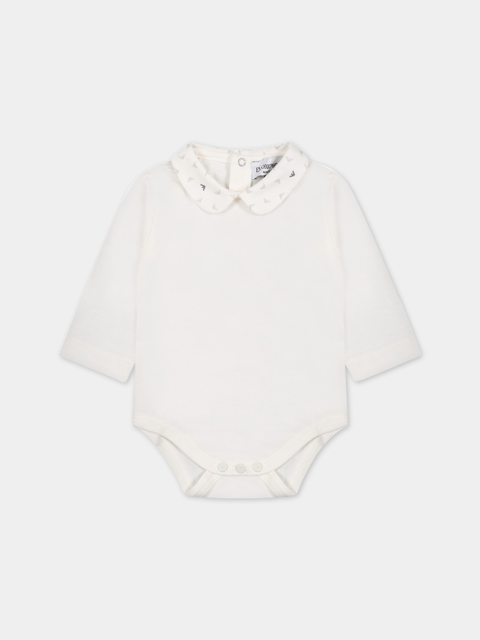 Coompleto bianco per neonato con iconici aquilotti,Armani Junior,8NNV48 NJ05Z F110