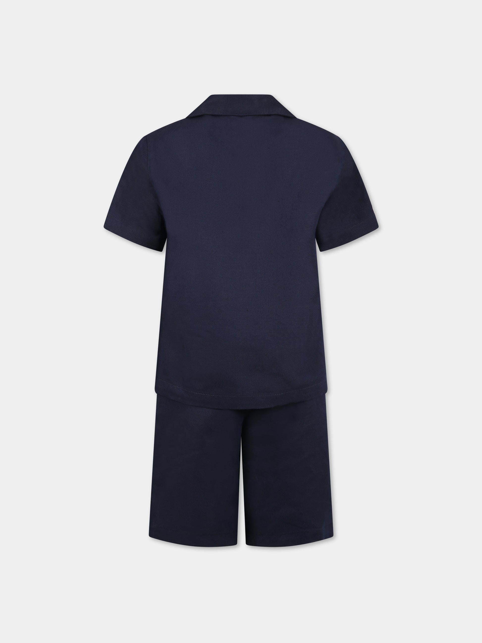 Completo blu per bambino con logo e iconico aquilotto,Armani Junior,3R4VJ4 4N7RZ 09J5