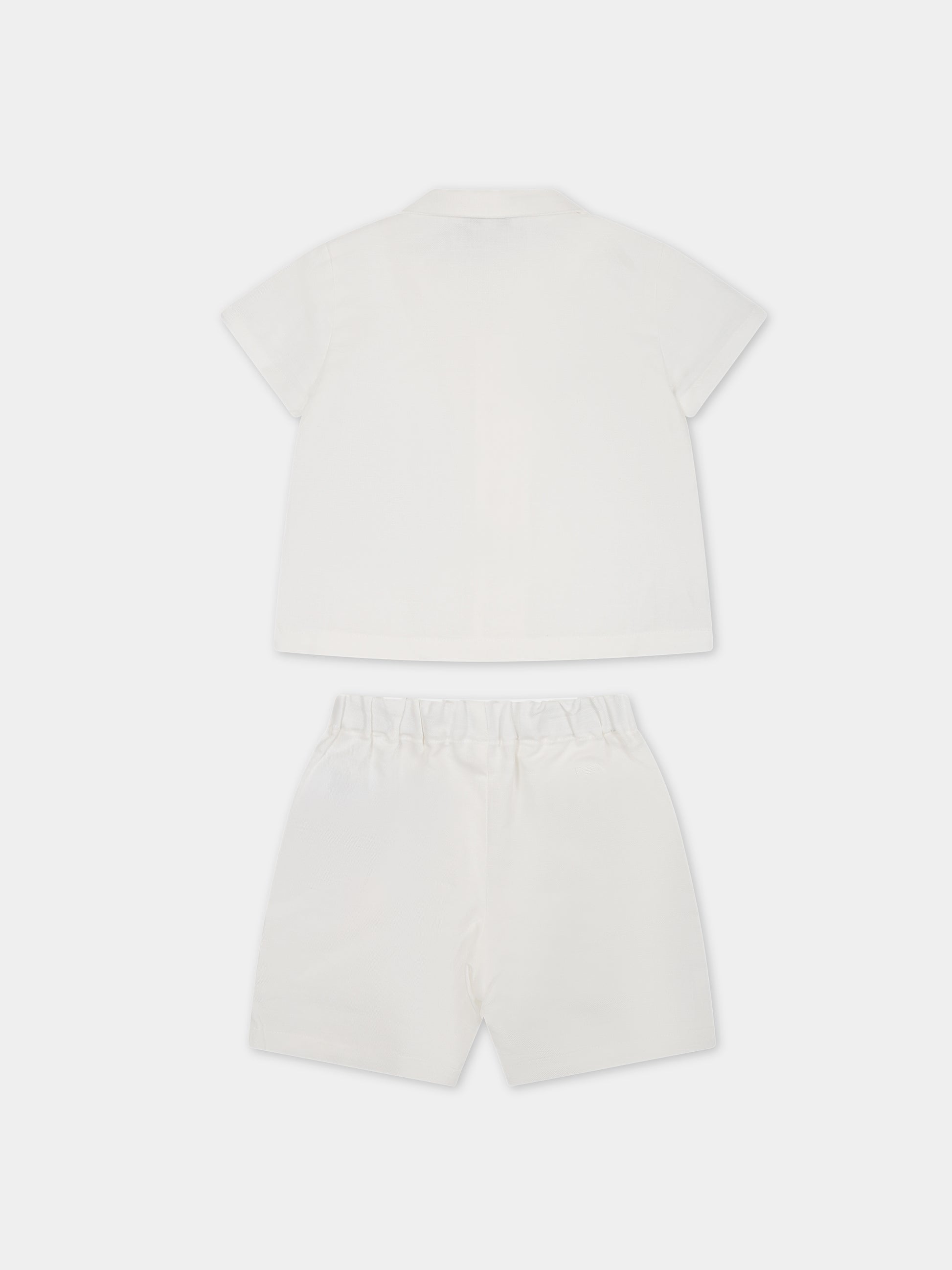 Completo bianco per neonato con iconico aquilotto,Armani Junior,3RHVJ5 4N7RZ 0101