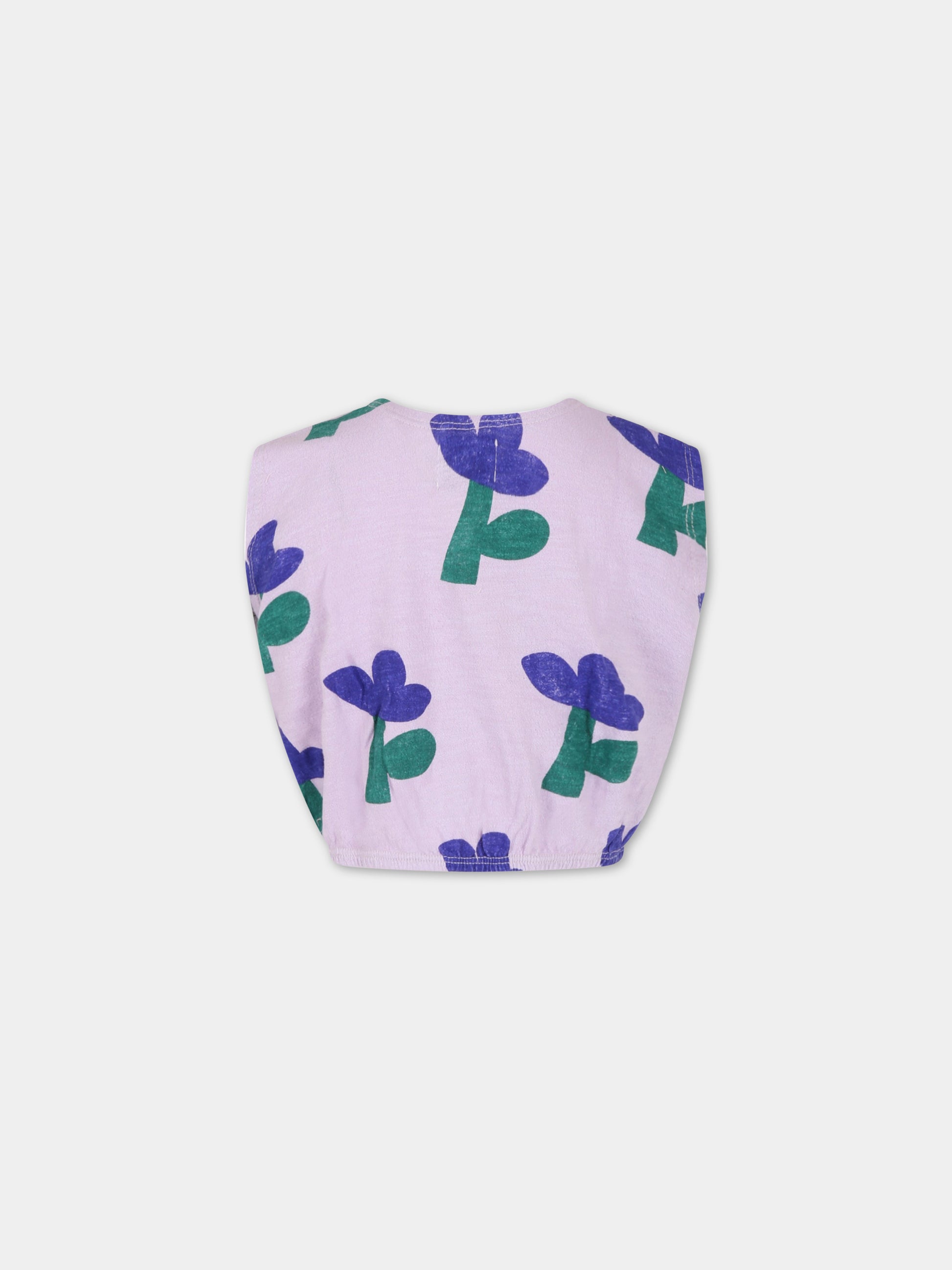 Canotta viola per bambina con fiori,Bobo Choses,123AC021