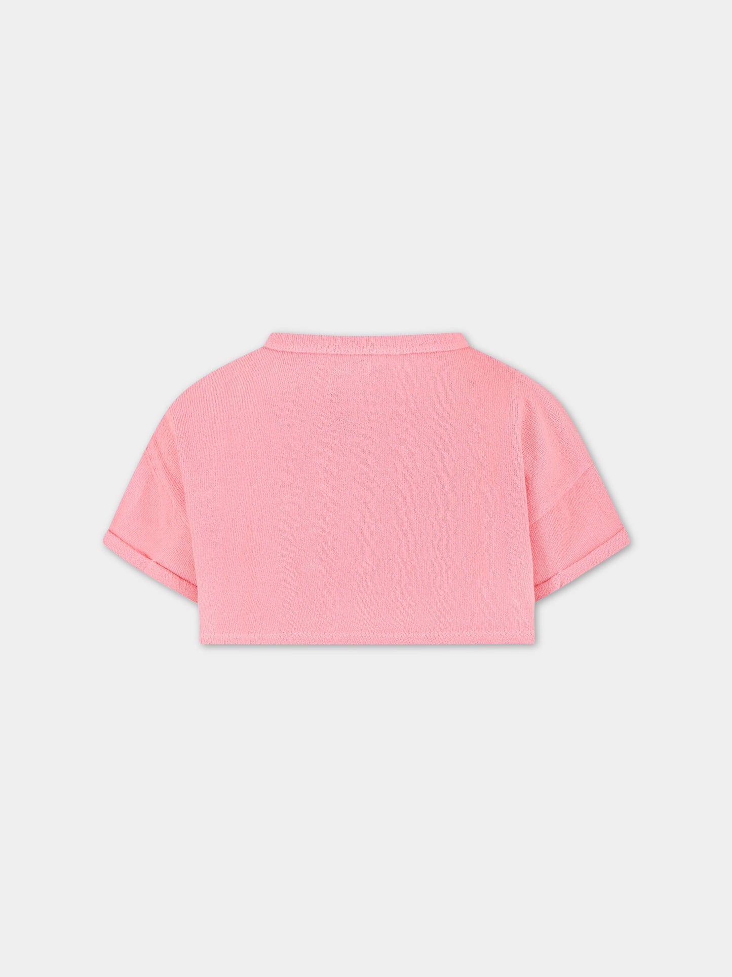 Felpa rosa per bambina con logo,Bobo Choses,123AC032
