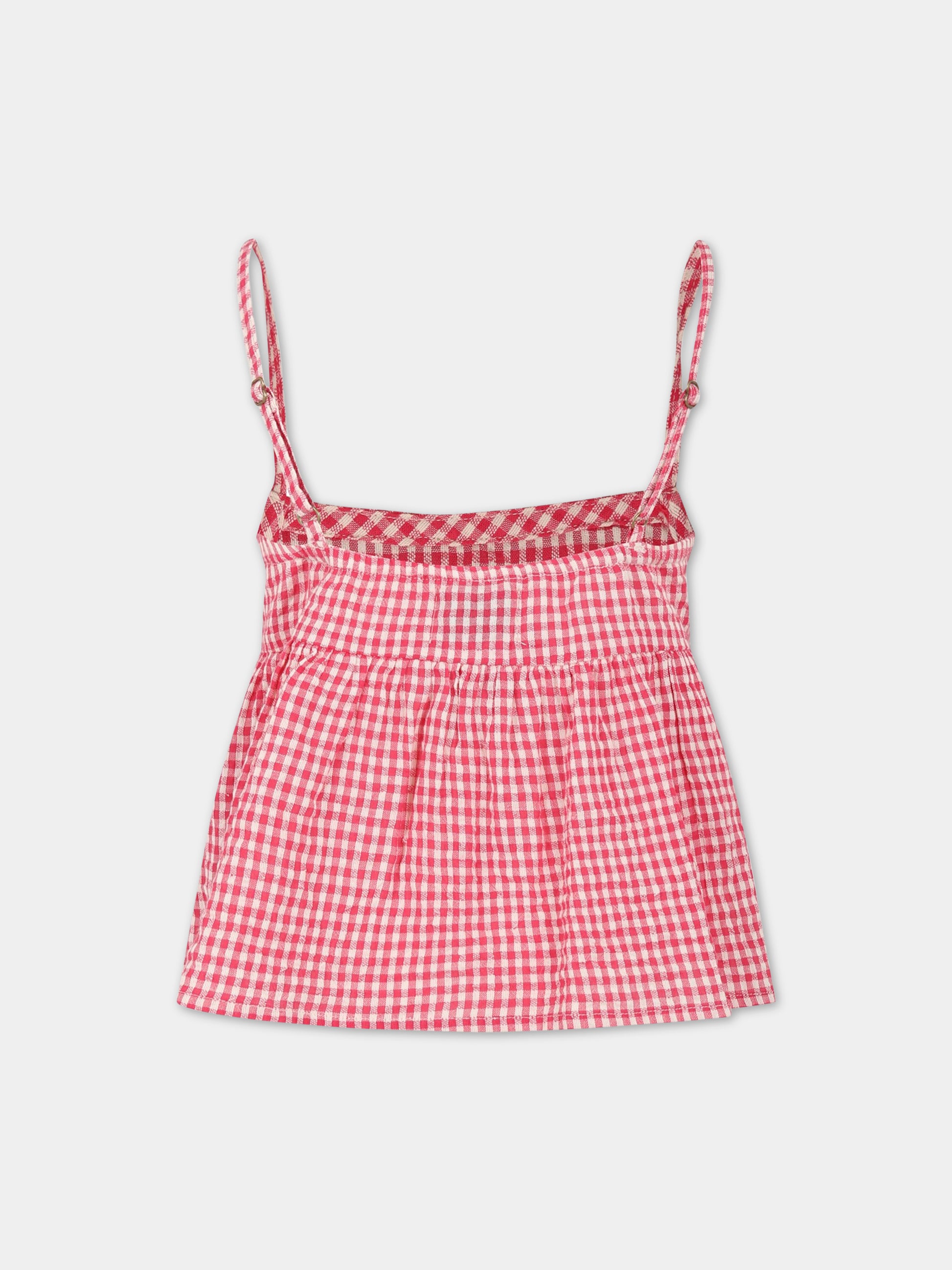 T-shirt rosso per bambina con logo,Bobo Choses,123AC101