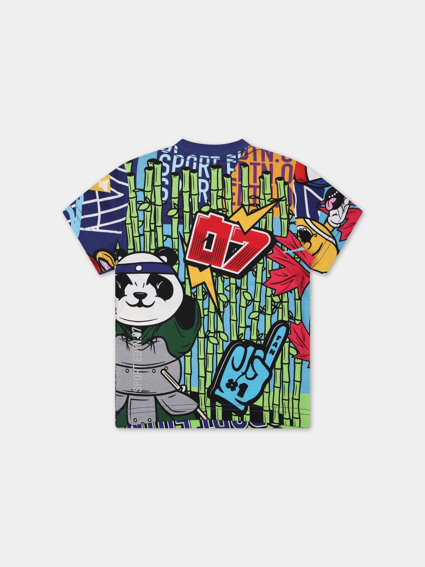 T-shirt blu per neonato con stampa Shibuya,Dsquared2,DQ1461 D0A28 DQ870