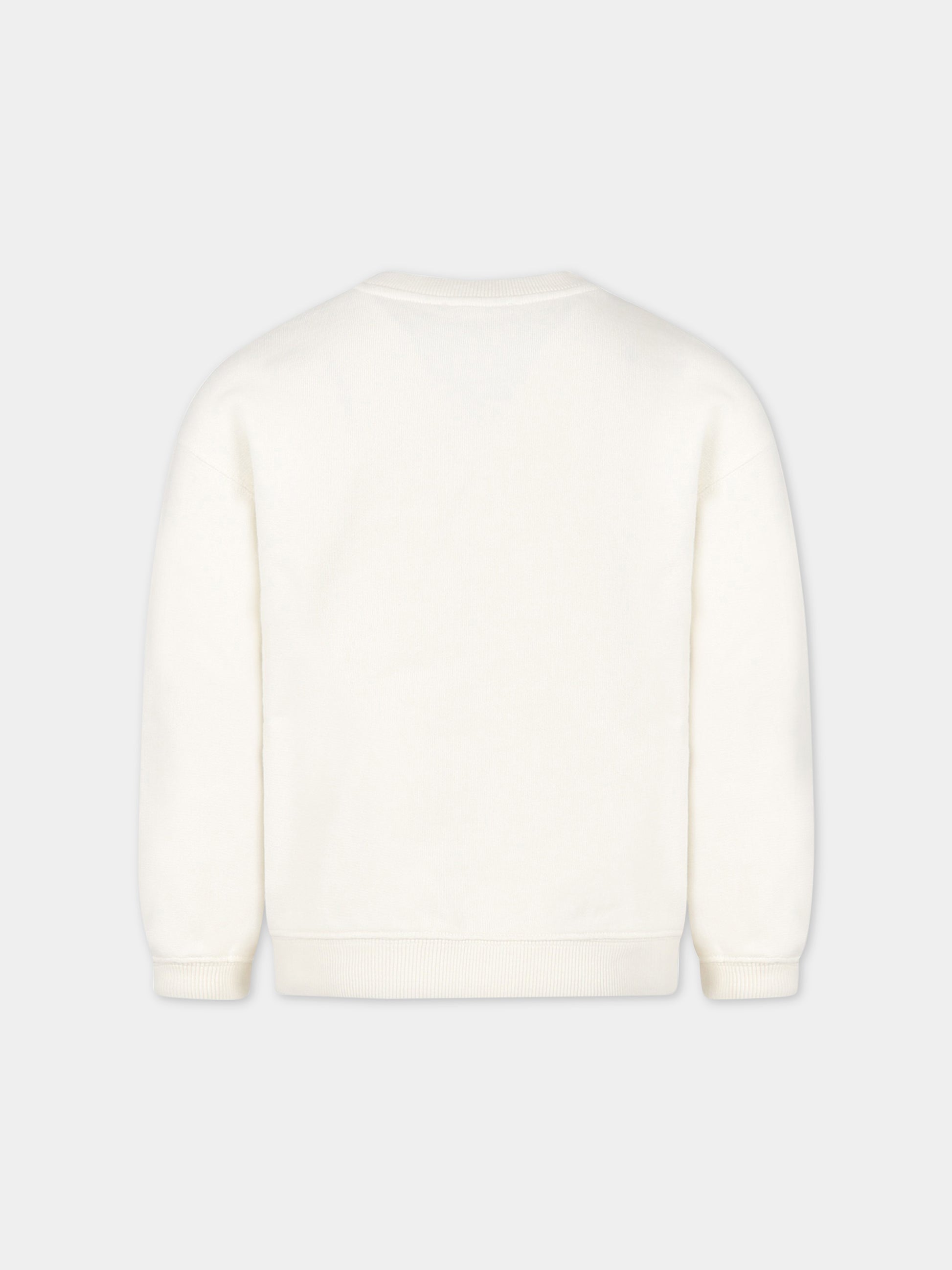 Felpa bianca per bambina con ciliegie ricamate,Bonpoint,S03GSWK00003 102