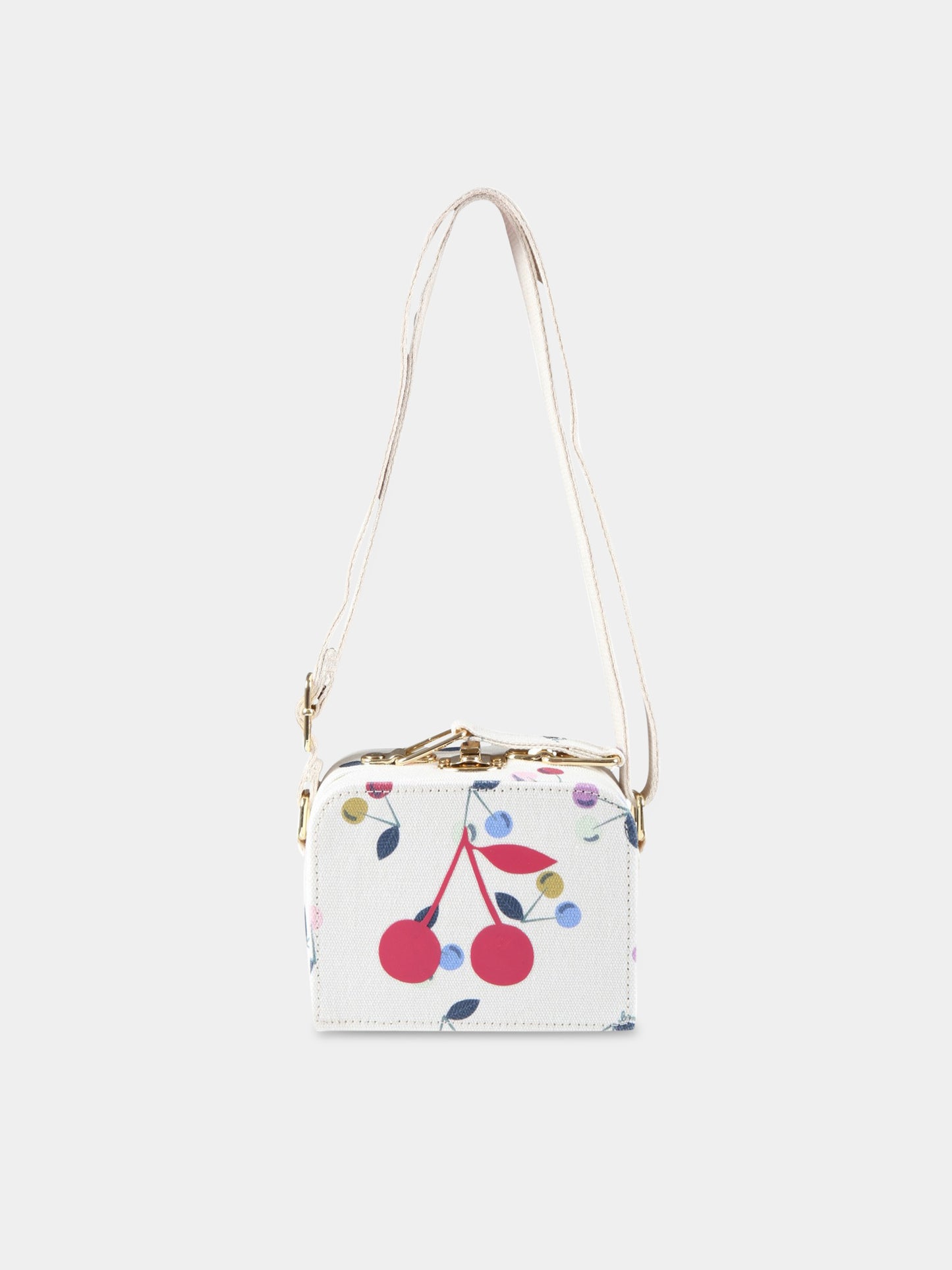 Borsa avorio per bambina con ciliegie,Bonpoint,S03GBAW00001 004