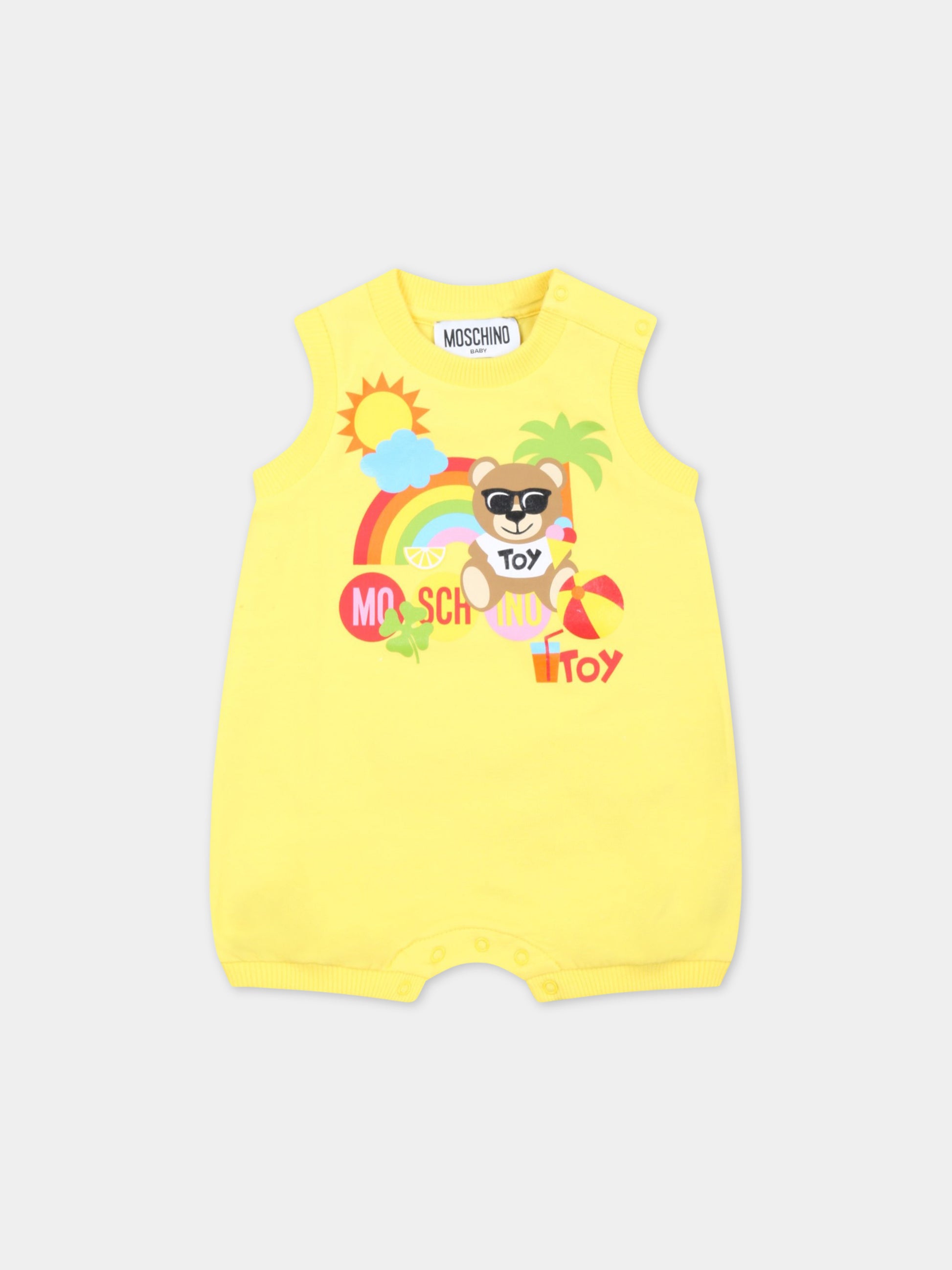 Pagliaccetto giallo per neonati con Teddy Bear,Moschino Kids,MMY043 LBA08 50162