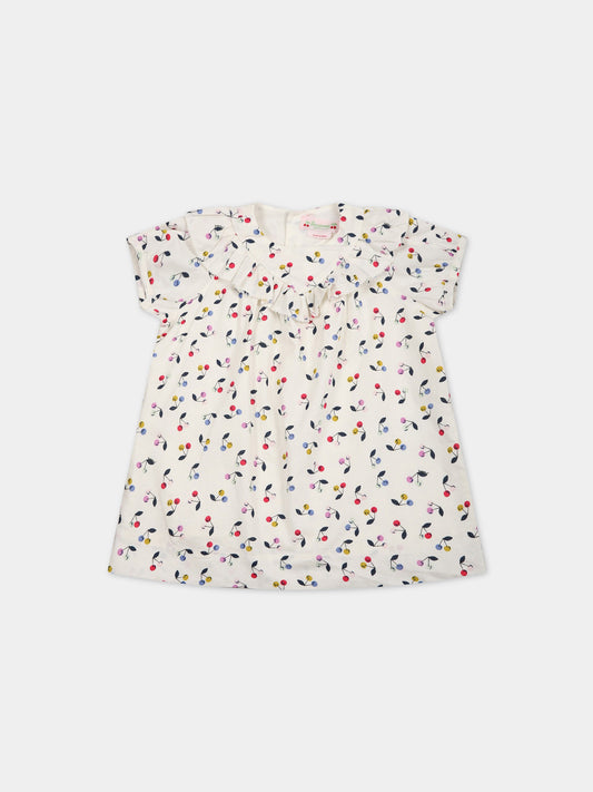 Vestiro avorio per neonata con ciliegie,Bonpoint,S03XDRW00111 680